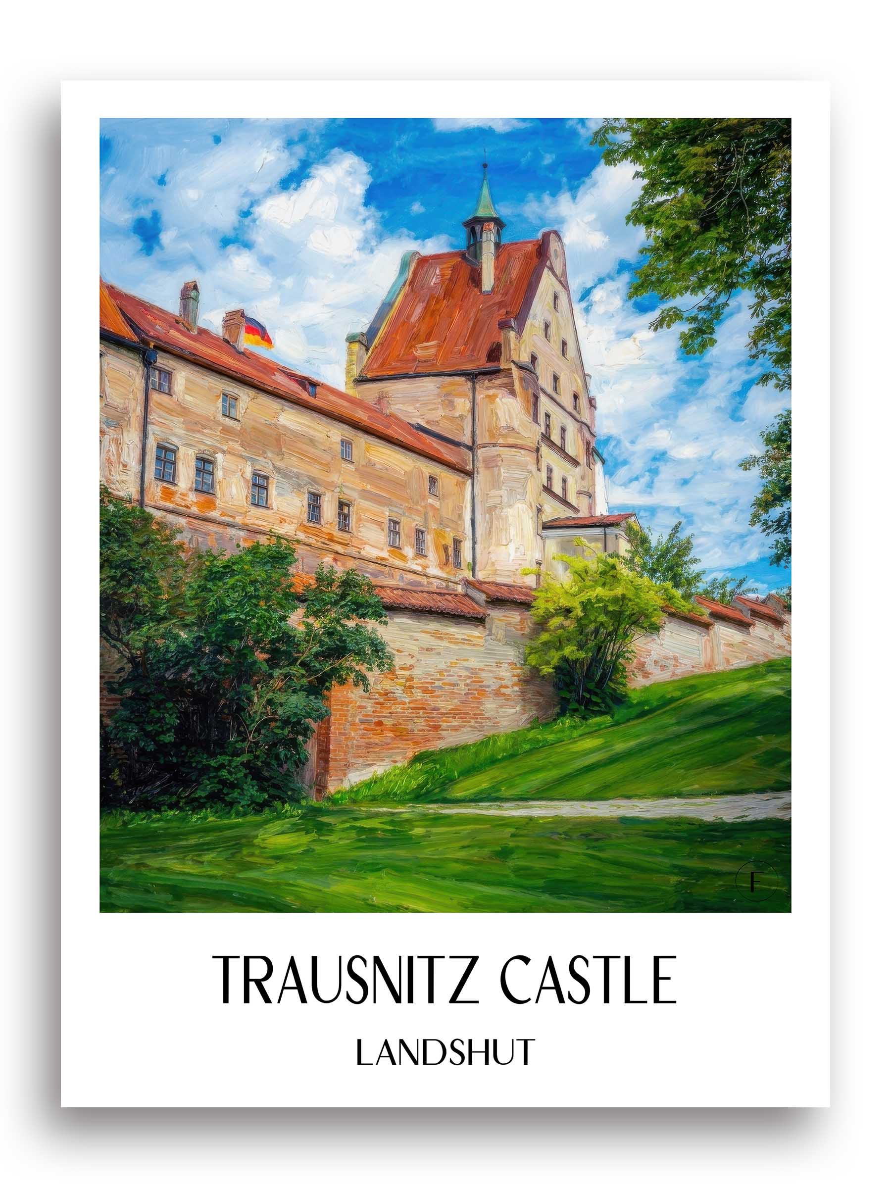 Burg Trausnitz Poster - Landshut - Deutschland Kunstdruck - Ölgemälde von A4 bis A1