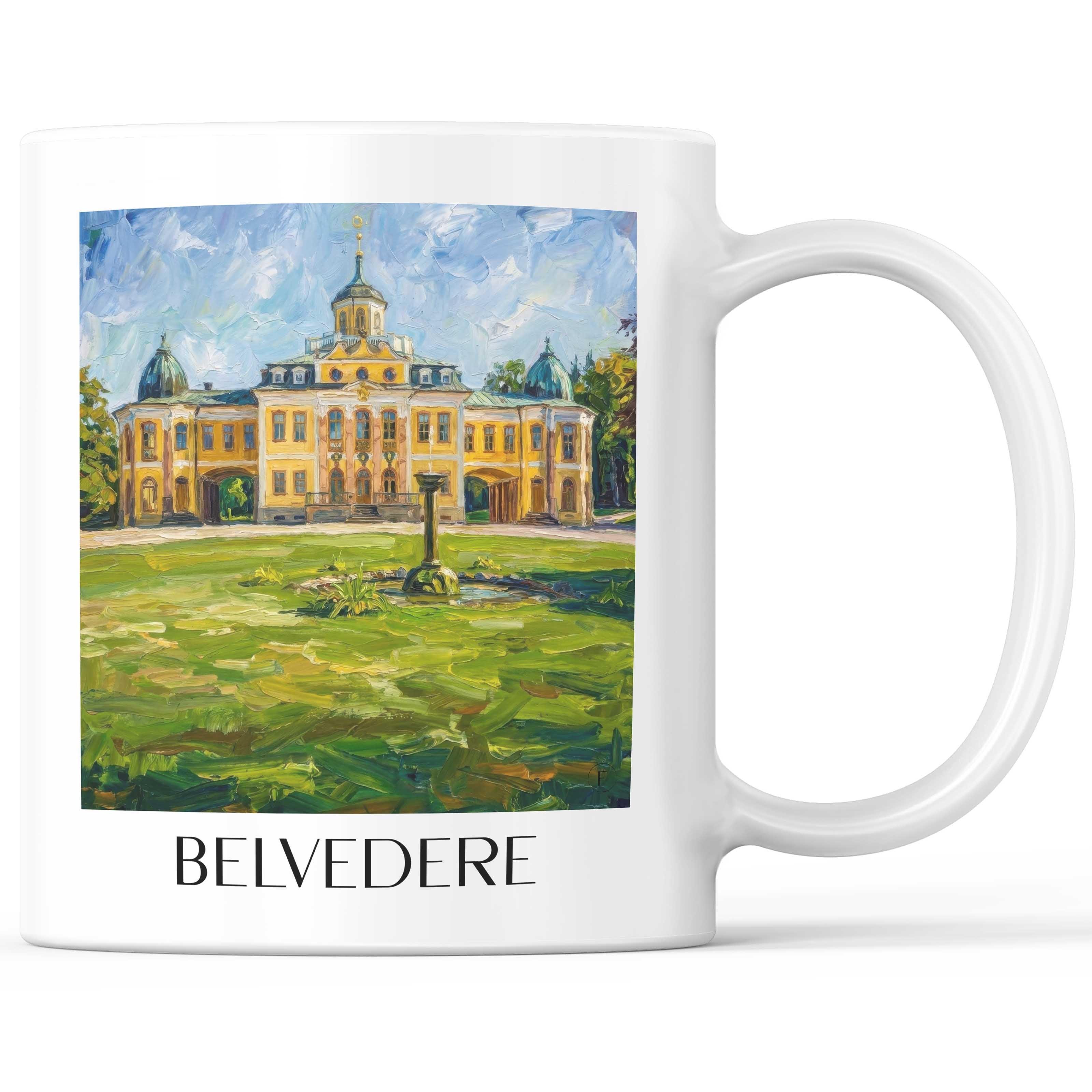 Belvedere Kaffeebecher - Weimar - Deutschland Becher - Kaffeetasse im Ölgemälde Stil