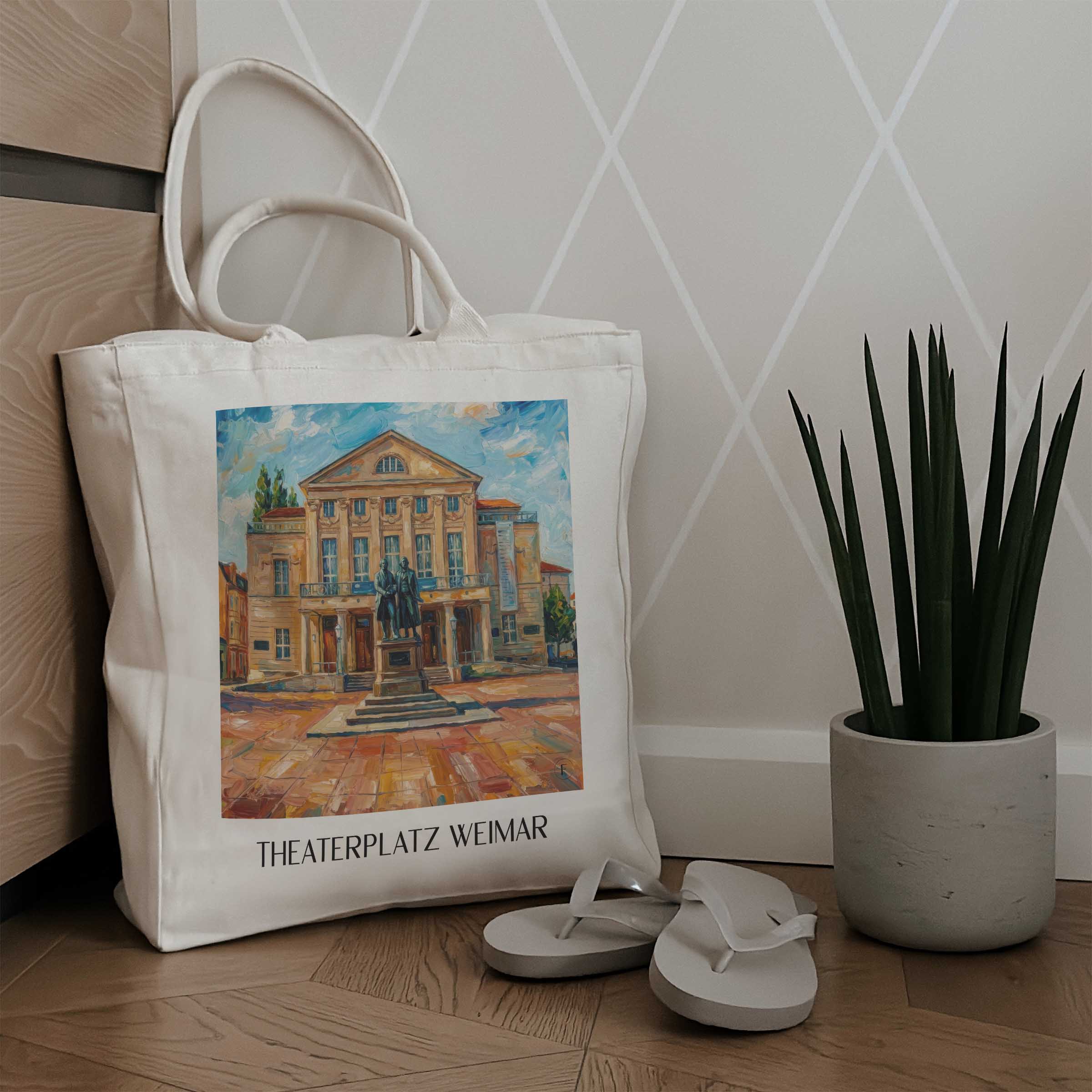 theaterplatz-weimar-deutschland-einkaufstasche-oil-painting-oelgemaelde