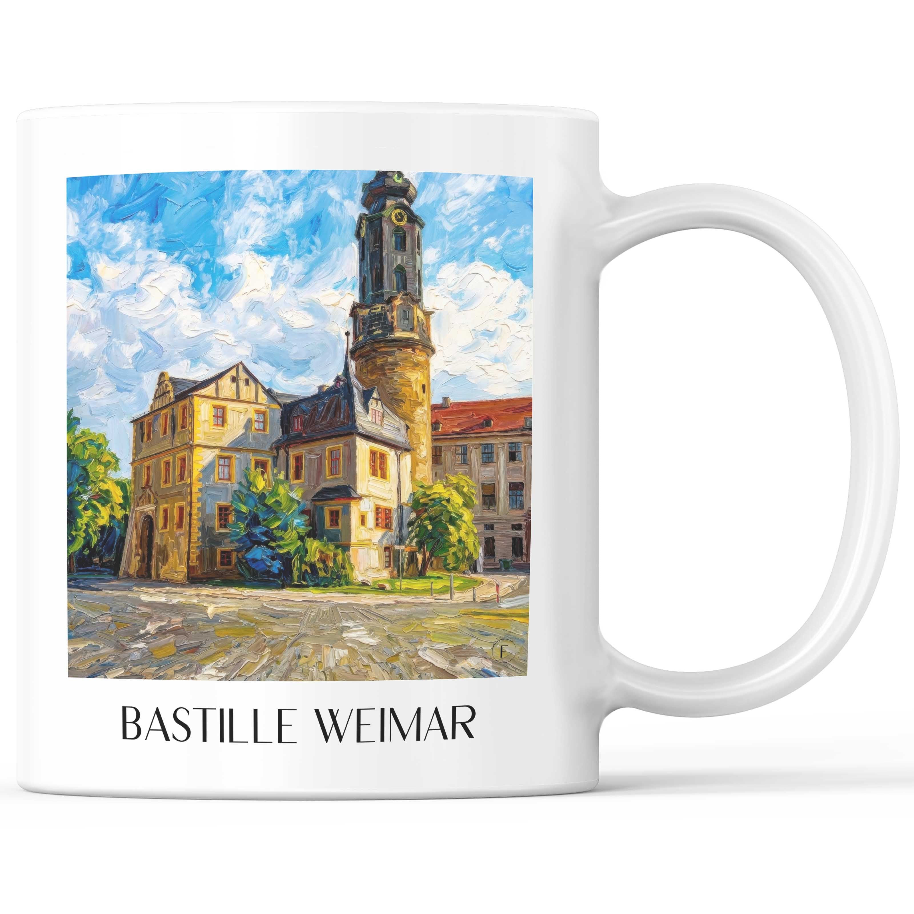 Bastille Kaffeebecher - Weimar - Deutschland Becher - Kaffeetasse im Ölgemälde Stil