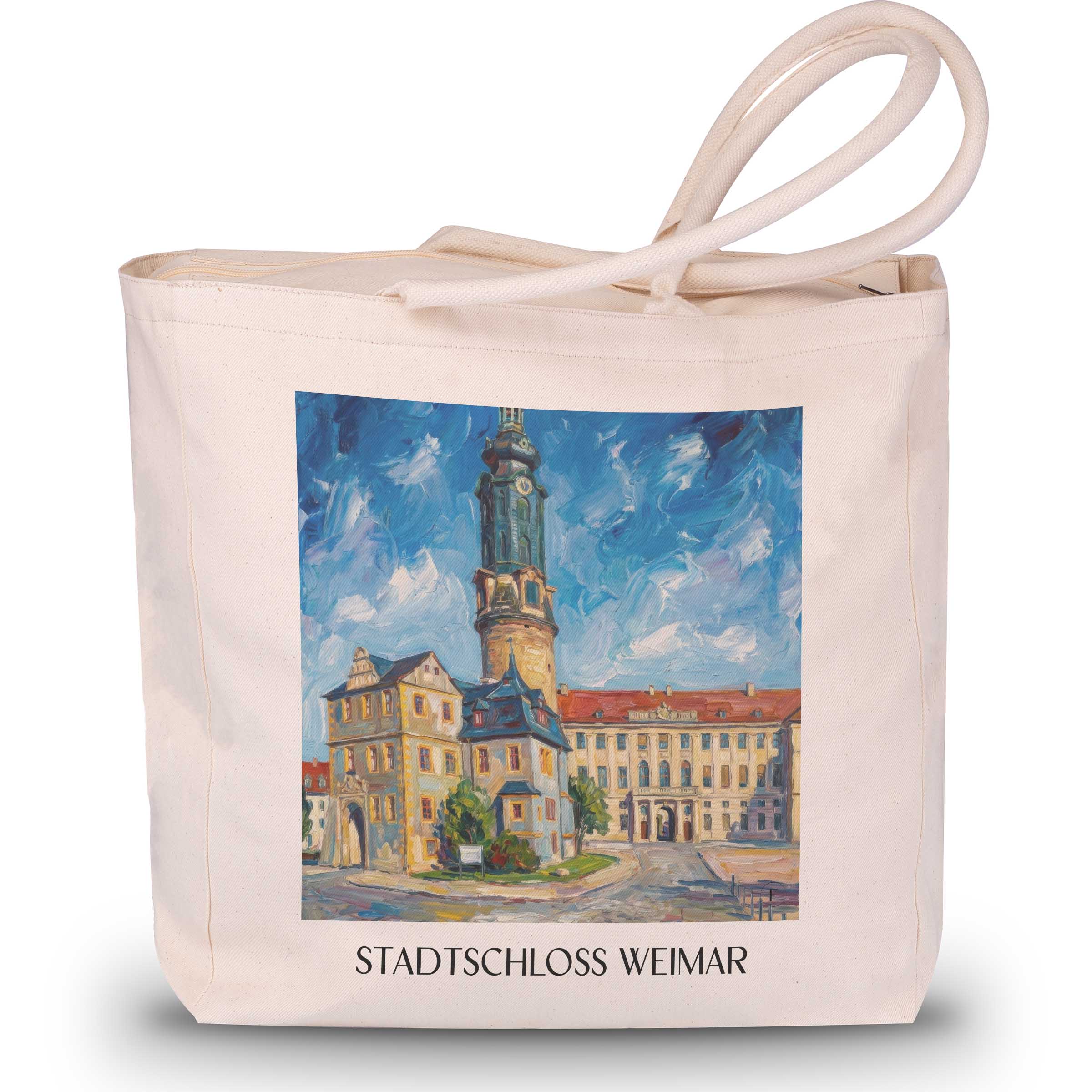 stadtschloss-weimar-deutschland-einkaufstasche-oil-painting-oelgemaelde