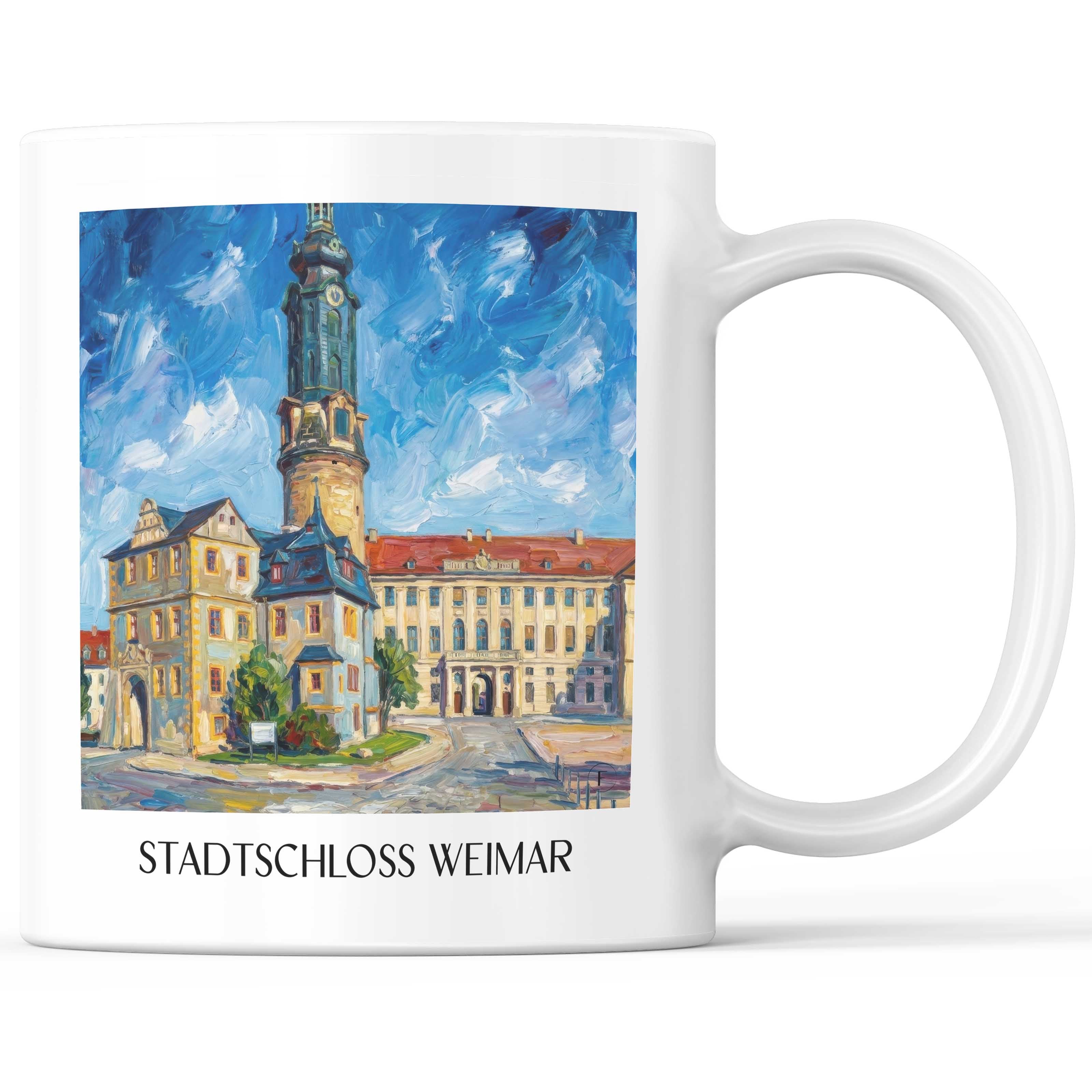 Stadtschloss Kaffeebecher - Weimar - Deutschland Becher - Kaffeetasse im Ölgemälde Stil