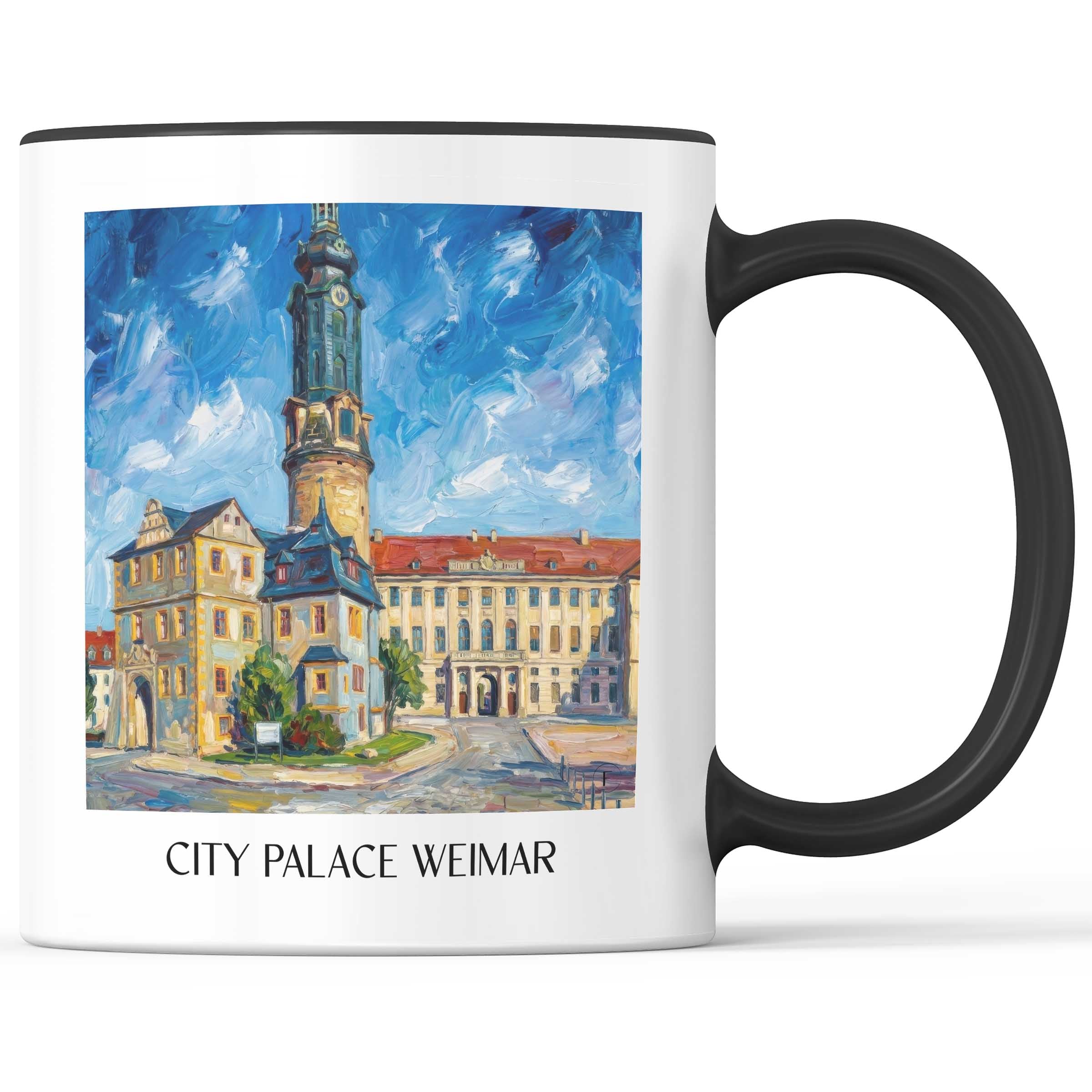 Stadtschloss Kaffeebecher - Weimar - Deutschland Becher - Kaffeetasse im Ölgemälde Stil