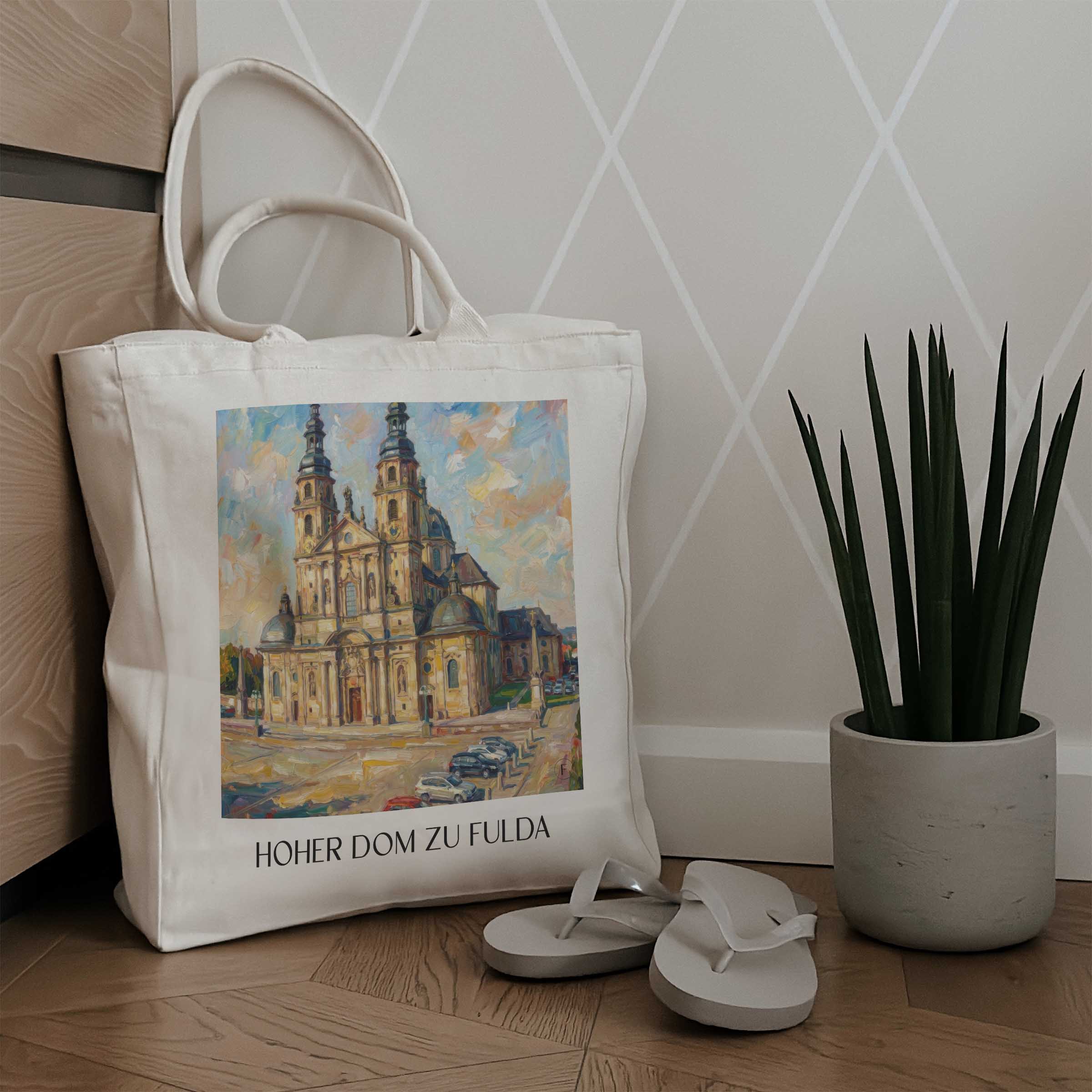 hoher-dom-fulda-deutschland-einkaufstasche-oil-painting-oelgemaelde