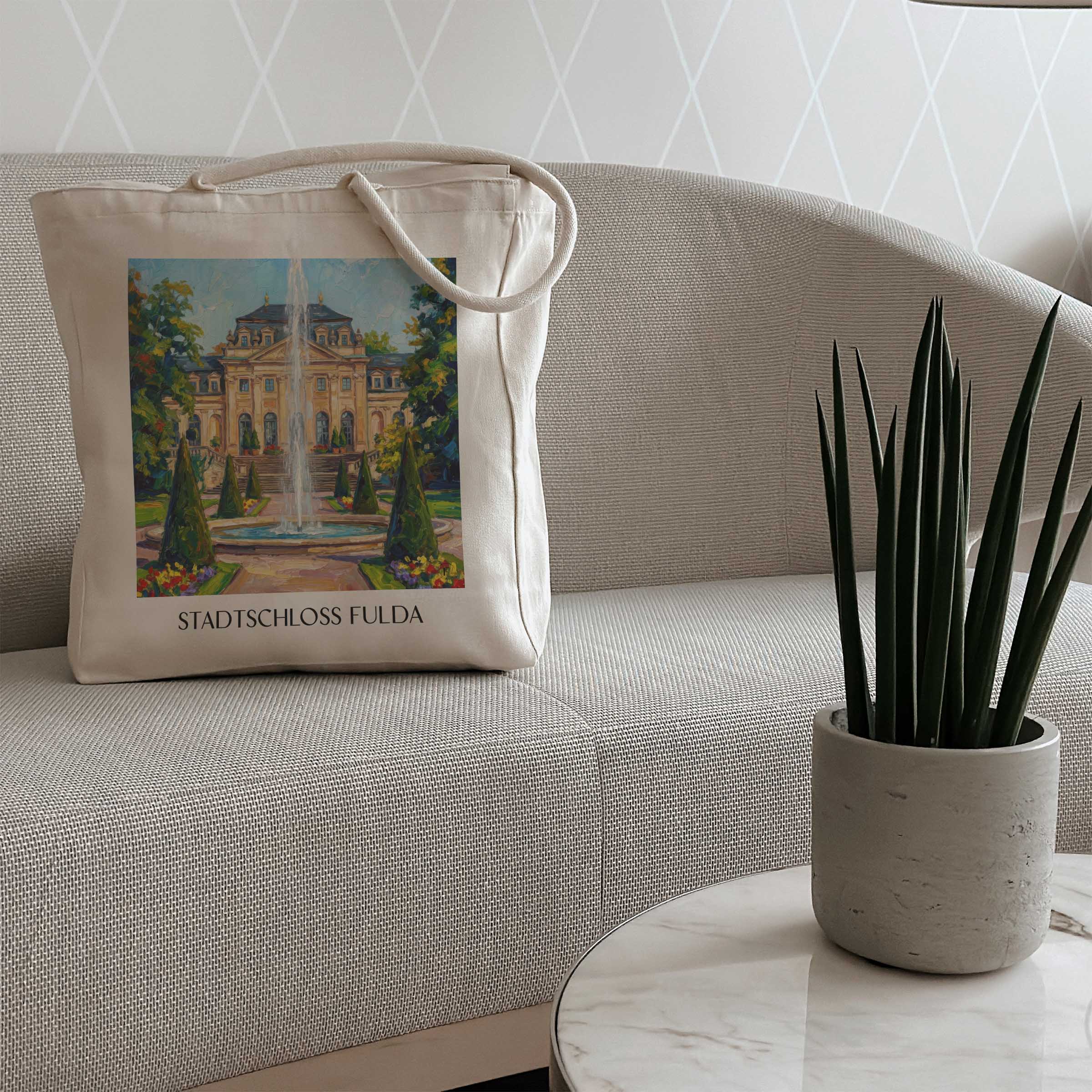 stadtschloss-fulda-hessen-deutschland-einkaufstasche-oil-painting-oelgemaelde