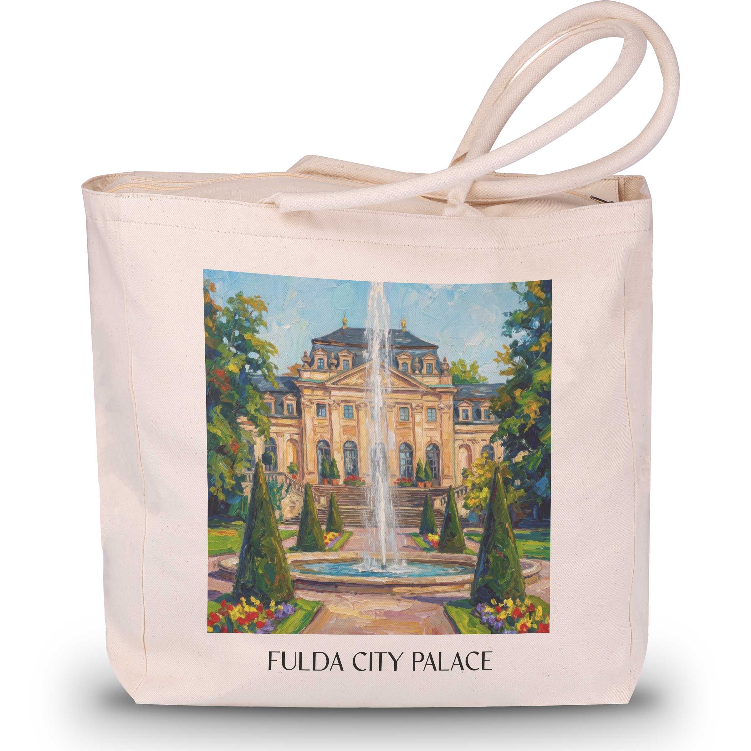 Stadtschloss Fulda Shopping Tasche - Hessen - Deutschland Tote Bag - Einkaufstasche im Ölgemälde Stil