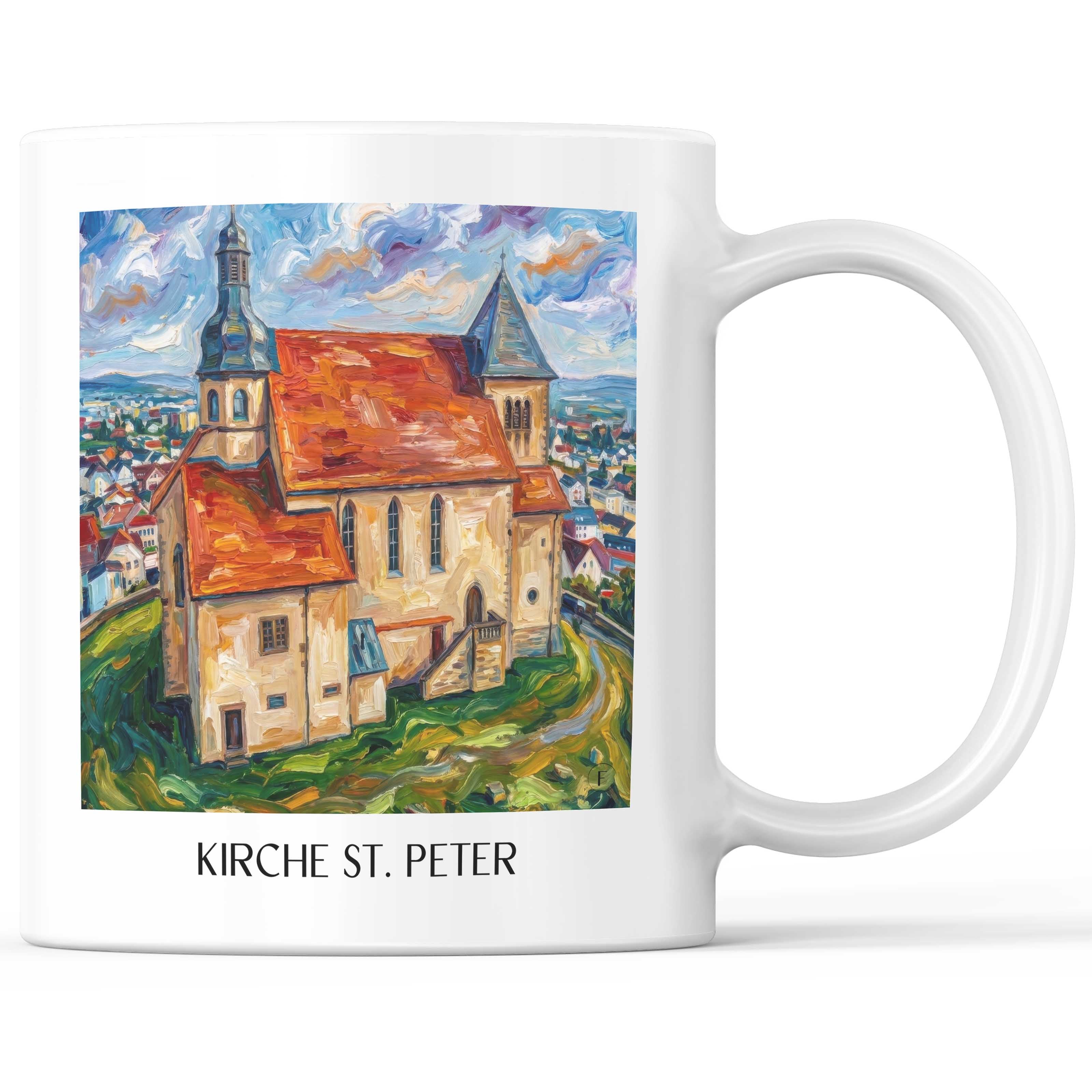 Kirche St. Peter Kaffeebecher - Fulda - Deutschland Becher - Kaffeetasse im Ölgemälde Stil
