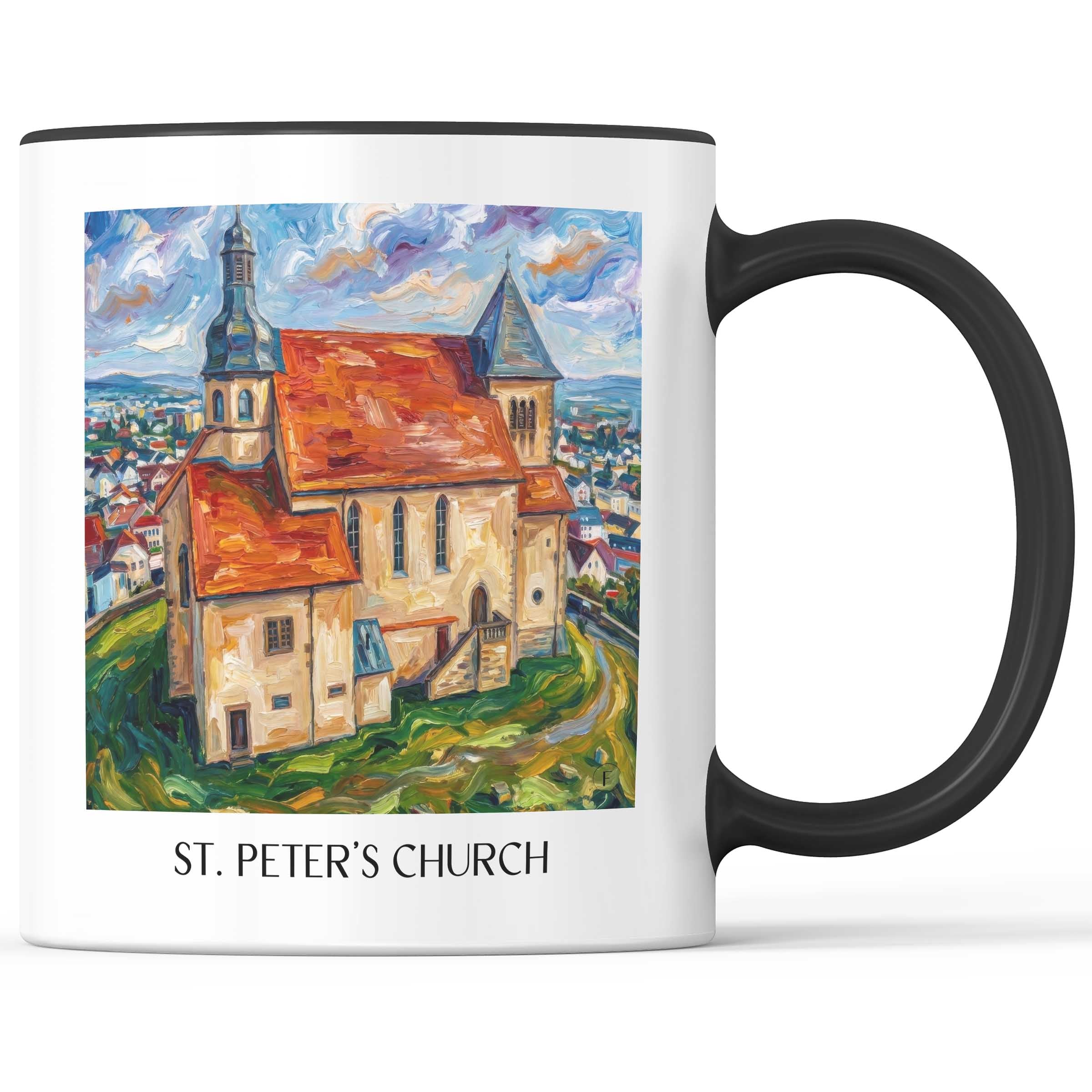 Kirche St. Peter Kaffeebecher - Fulda - Deutschland Becher - Kaffeetasse im Ölgemälde Stil