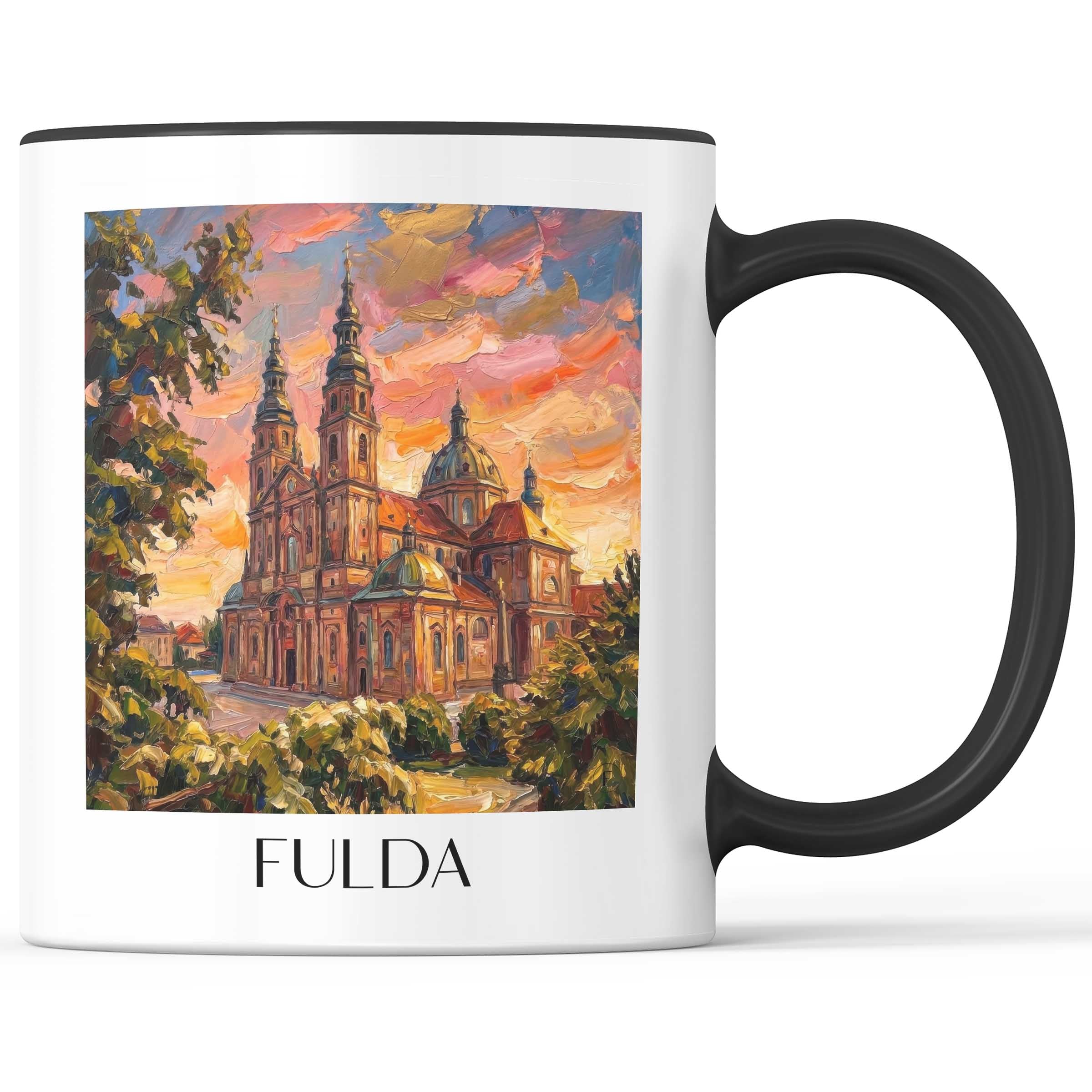 Fulda Kaffeebecher - Hessen - Deutschland Becher - Kaffeetasse im Ölgemälde Stil