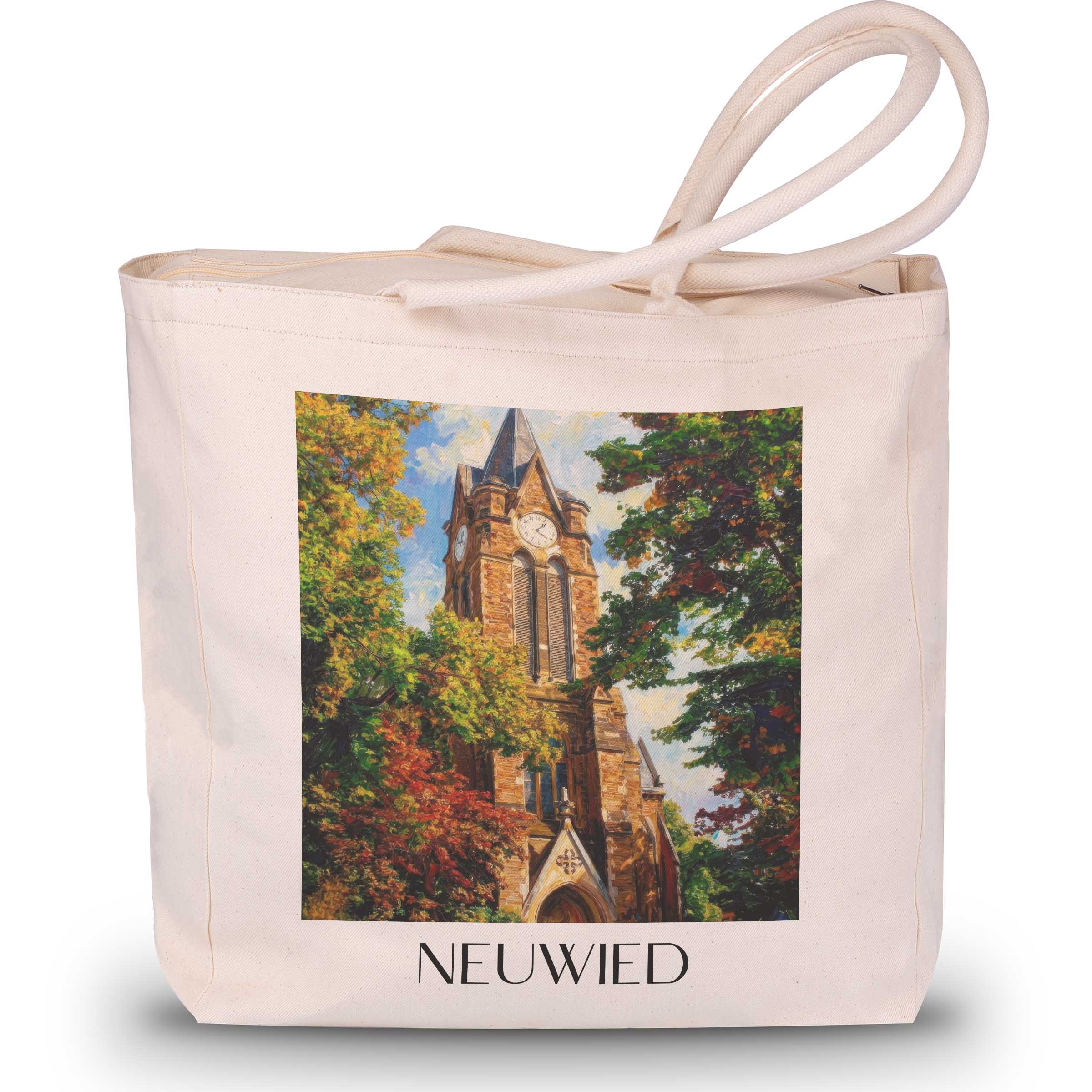 Neuwied Shopping Tasche - Mittelrhein - Deutschland Tote Bag - Einkaufstasche im Ölgemälde Stil