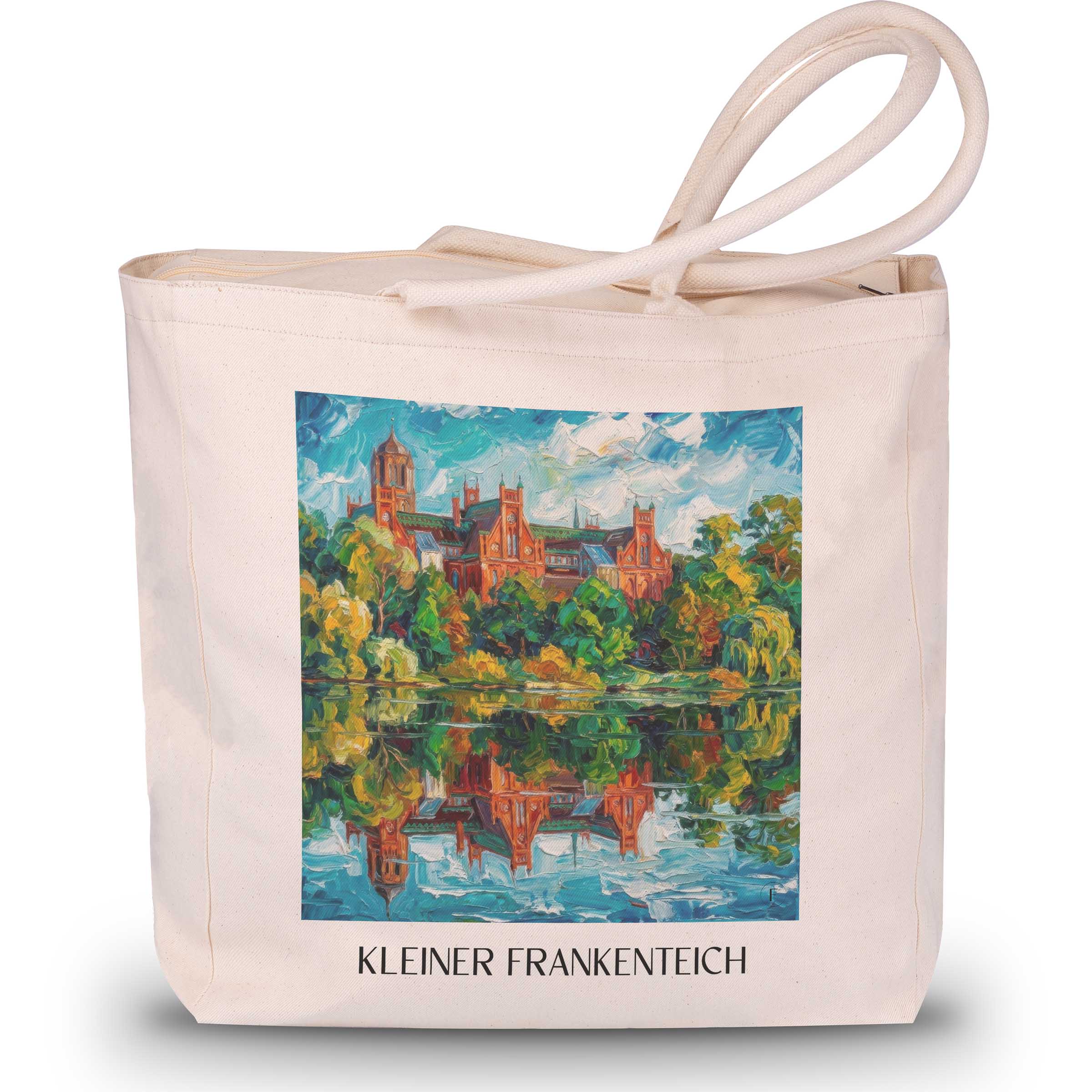 Kleiner Frankenteich Shopping Tasche - Stralsund - Deutschland Tote Bag - Einkaufstasche im Ölgemälde Stil