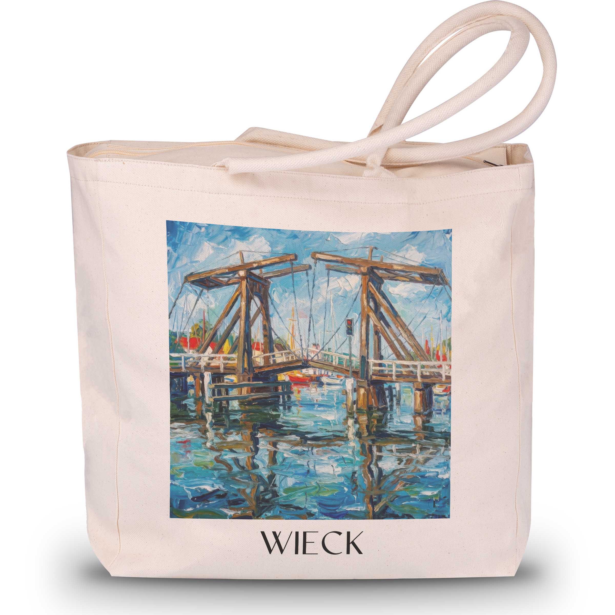 Wieck Shopping Tasche - Greifswald - Deutschland Tote Bag - Einkaufstasche im Ölgemälde Stil