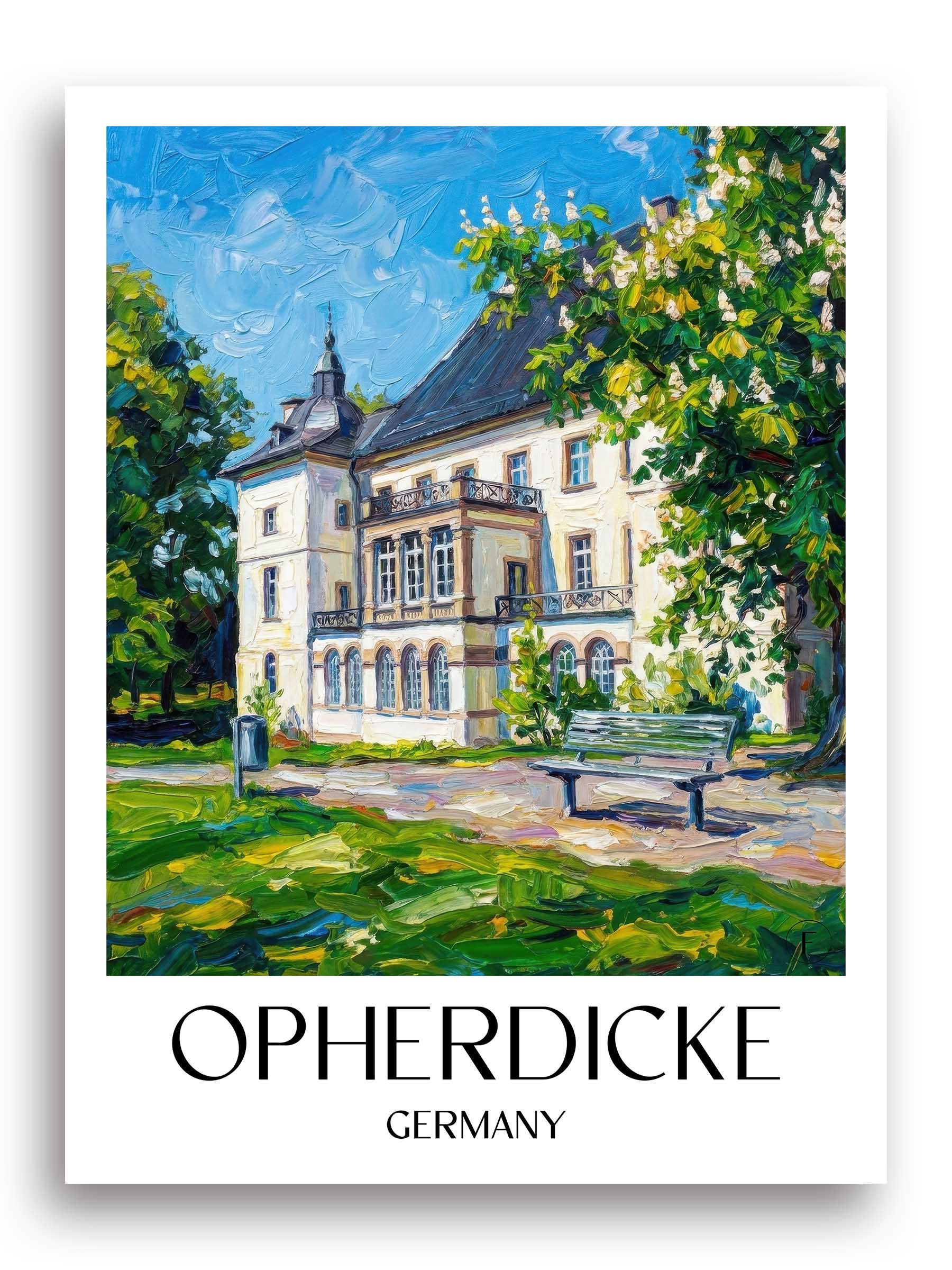 Opherdicke Poster - Ruhrgebiet - Deutschland Kunstdruck - Ölgemälde von A4 bis A1