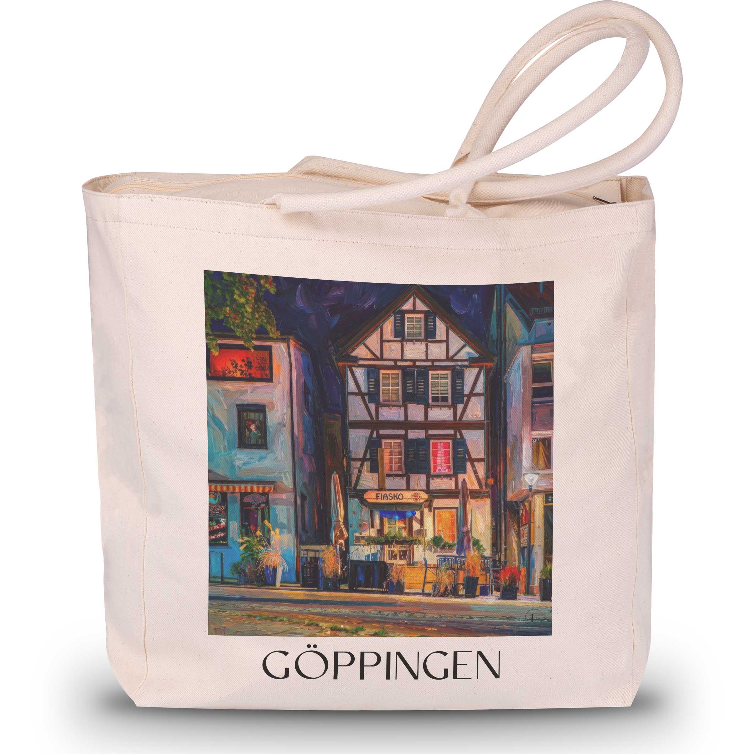 göppingen-württemberg-deutschland-einkaufstasche-oil-painting-oelgemaelde