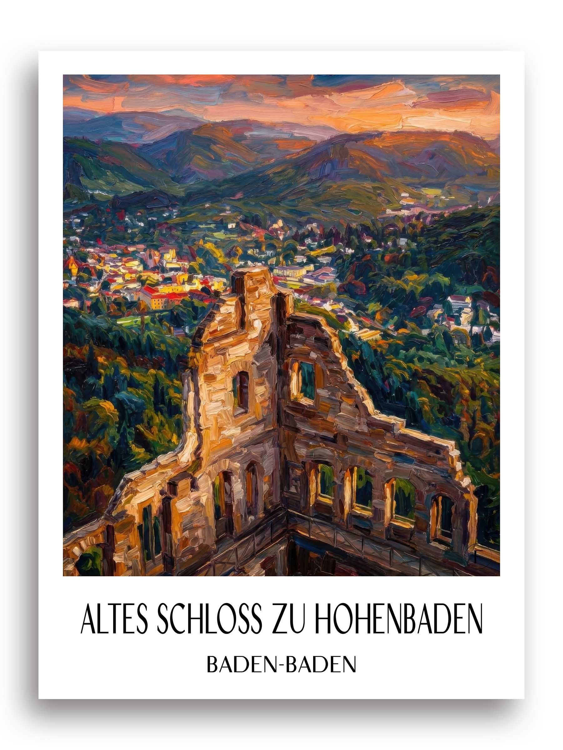 altes-schloss-zu-hohenbaden-baden-baden-deutschland-poster-oil-painting-oelgemaelde