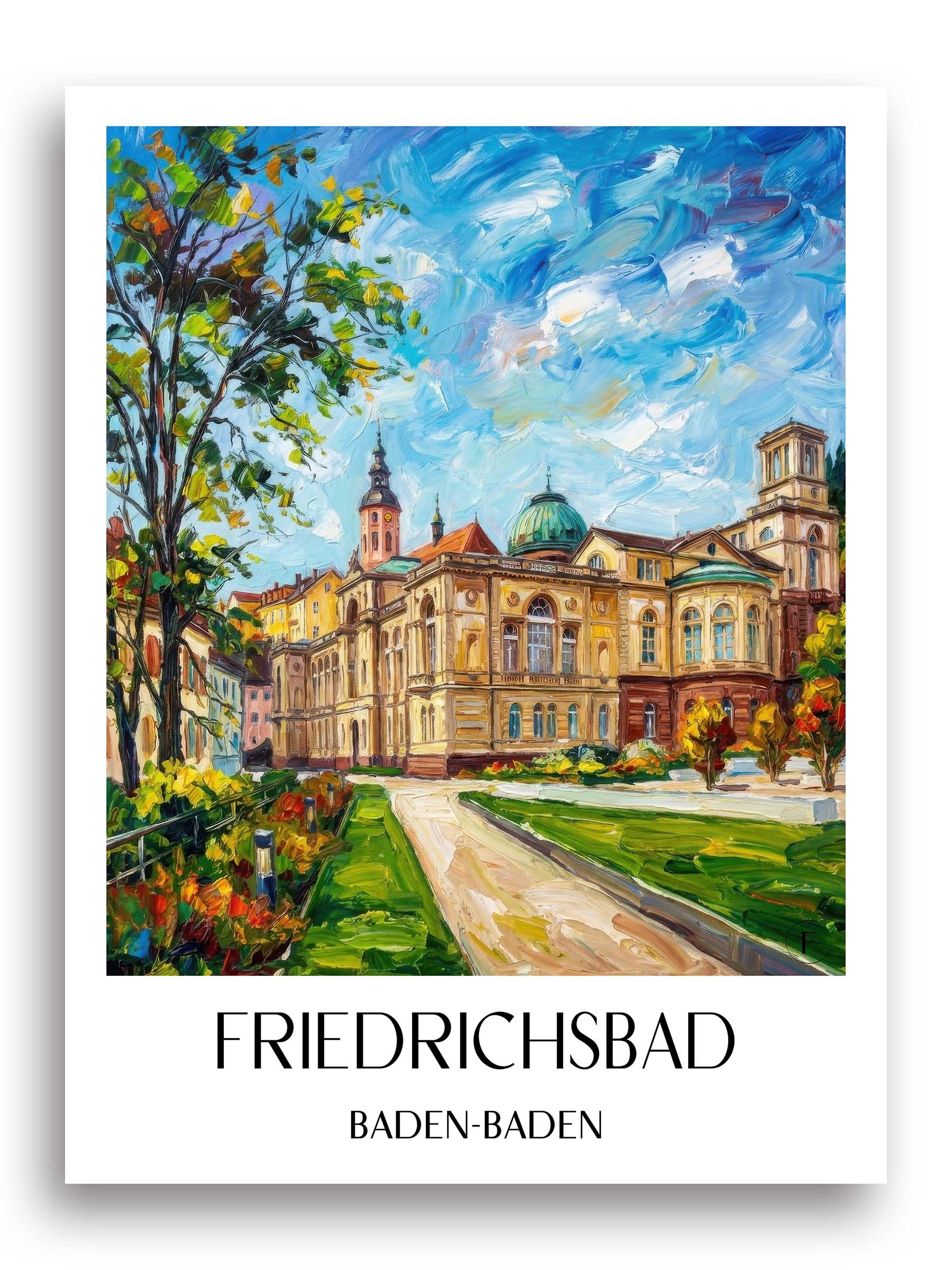 Friedrichsbad Poster - Baden-Baden - Deutschland Kunstdruck - Ölgemälde von A4 bis A1