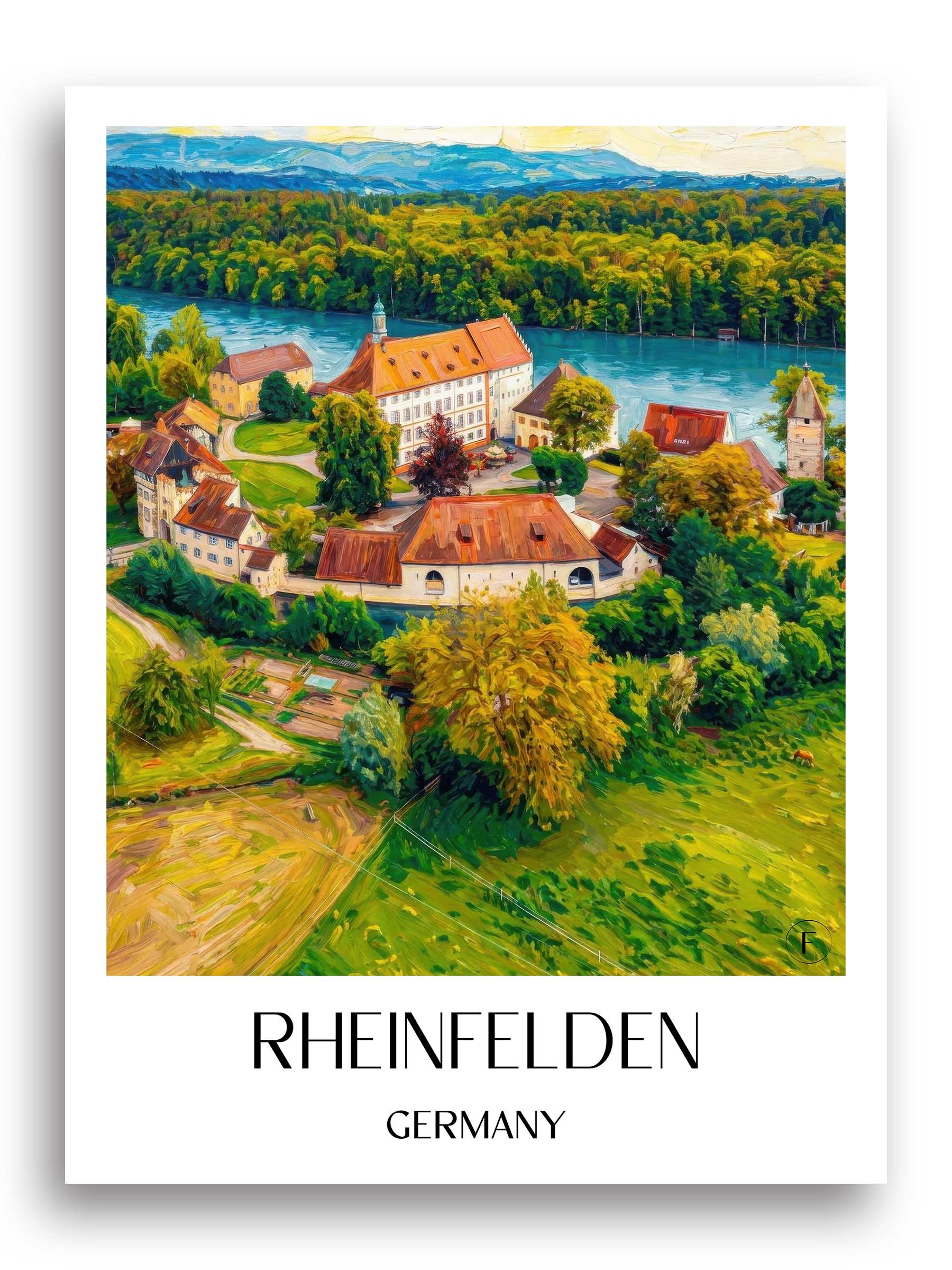 Rheinfelden Poster - Baden-Württemberg - Deutschland Kunstdruck - Ölgemälde von A4 bis A1