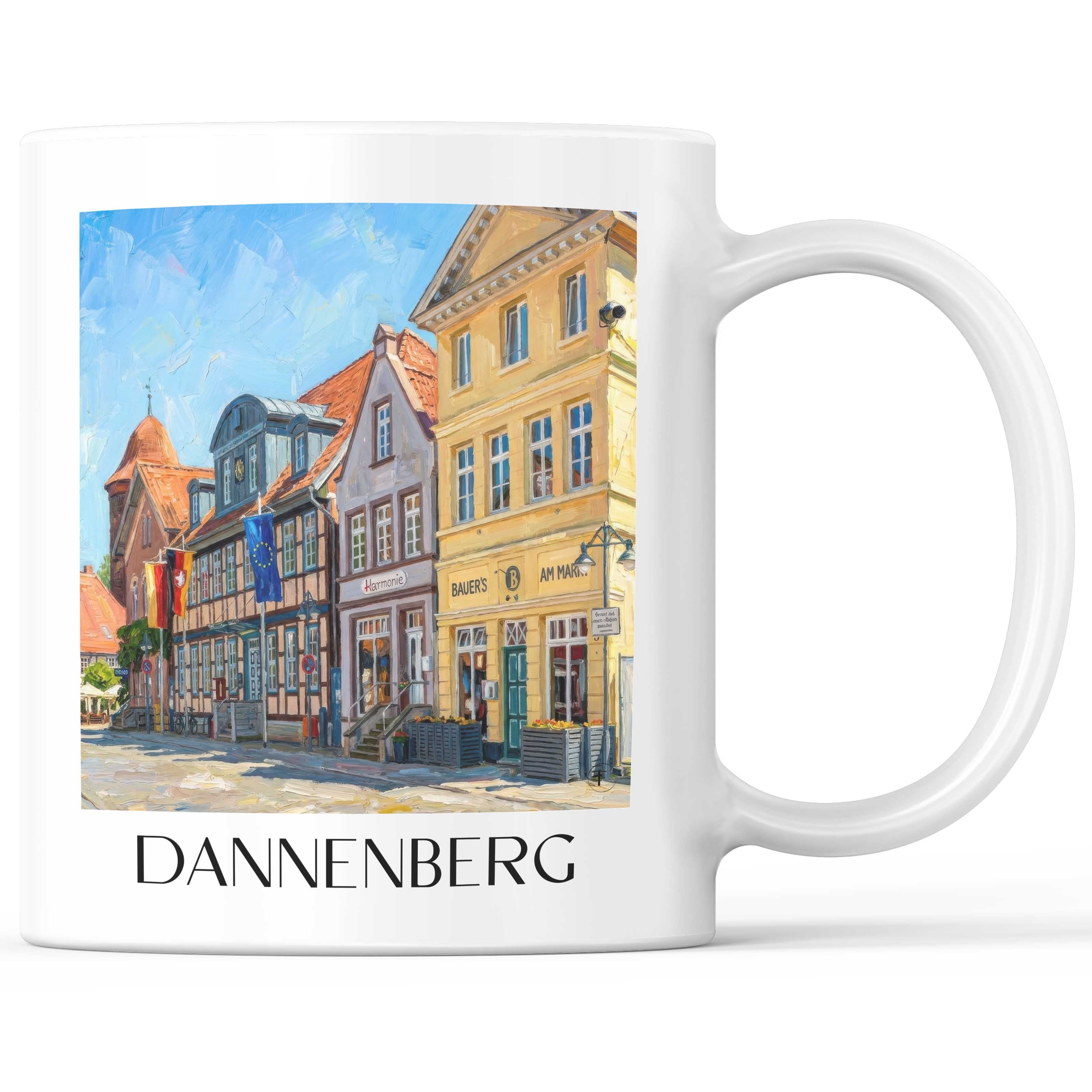 Dannenberg Kaffeebecher - Niedersachsen - Deutschland Becher - Kaffeetasse im Ölgemälde Stil