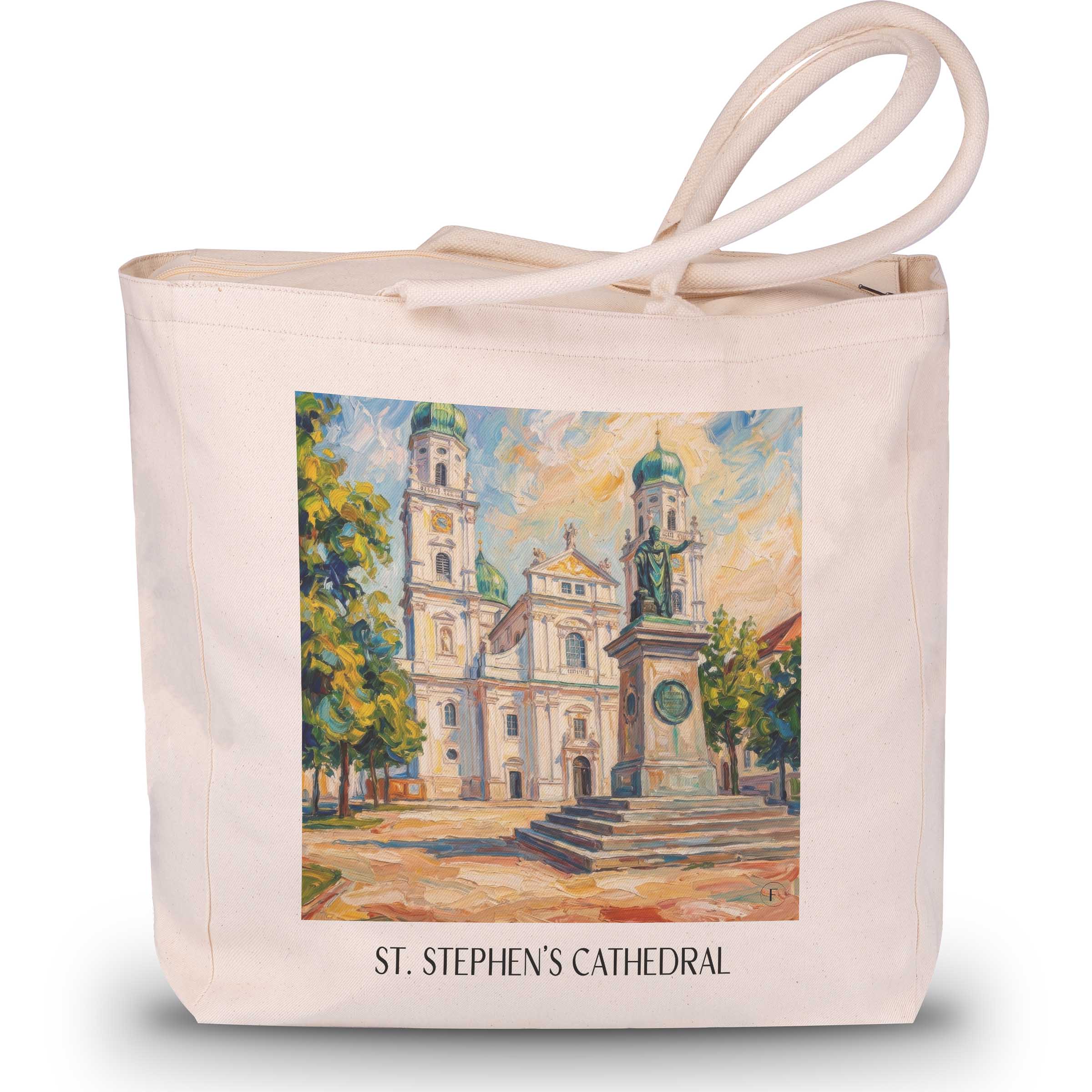 Stephansdom Shopping Tasche - Passau - Deutschland Tote Bag - Einkaufstasche im ĂlgemĂ€lde Stil