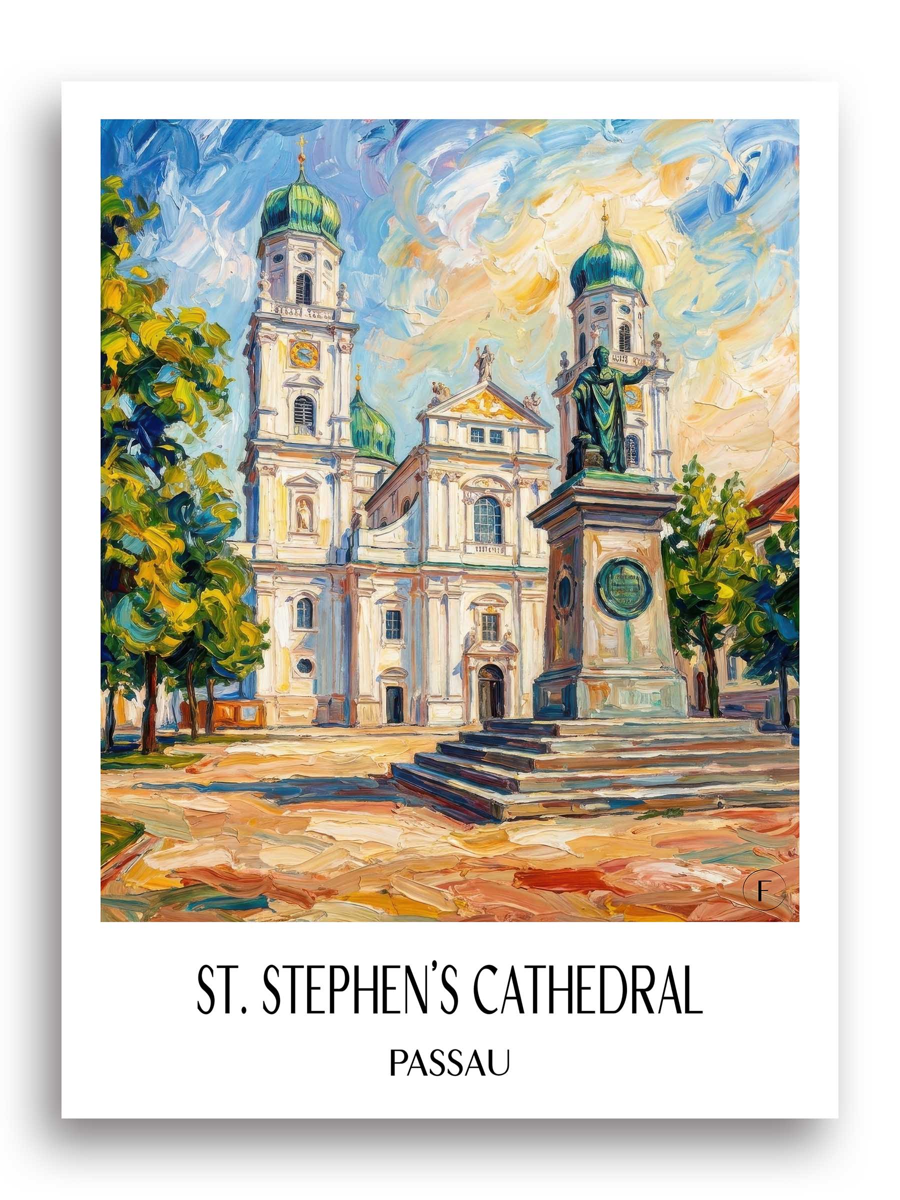 Stephansdom Poster - Passau - Deutschland Kunstdruck - Ölgemälde von A4 bis A1