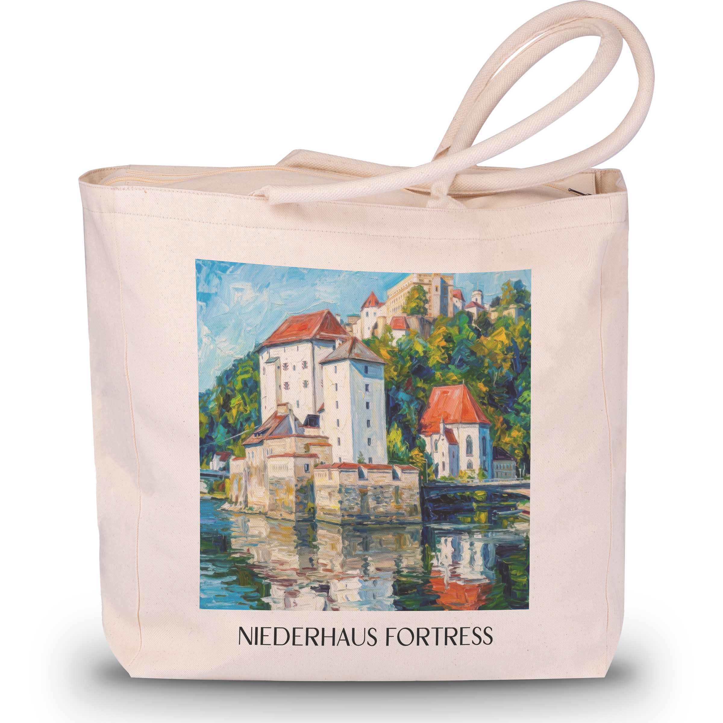 Veste Niederhaus Shopping Tasche - Passau - Deutschland Tote Bag - Einkaufstasche im Ölgemälde Stil