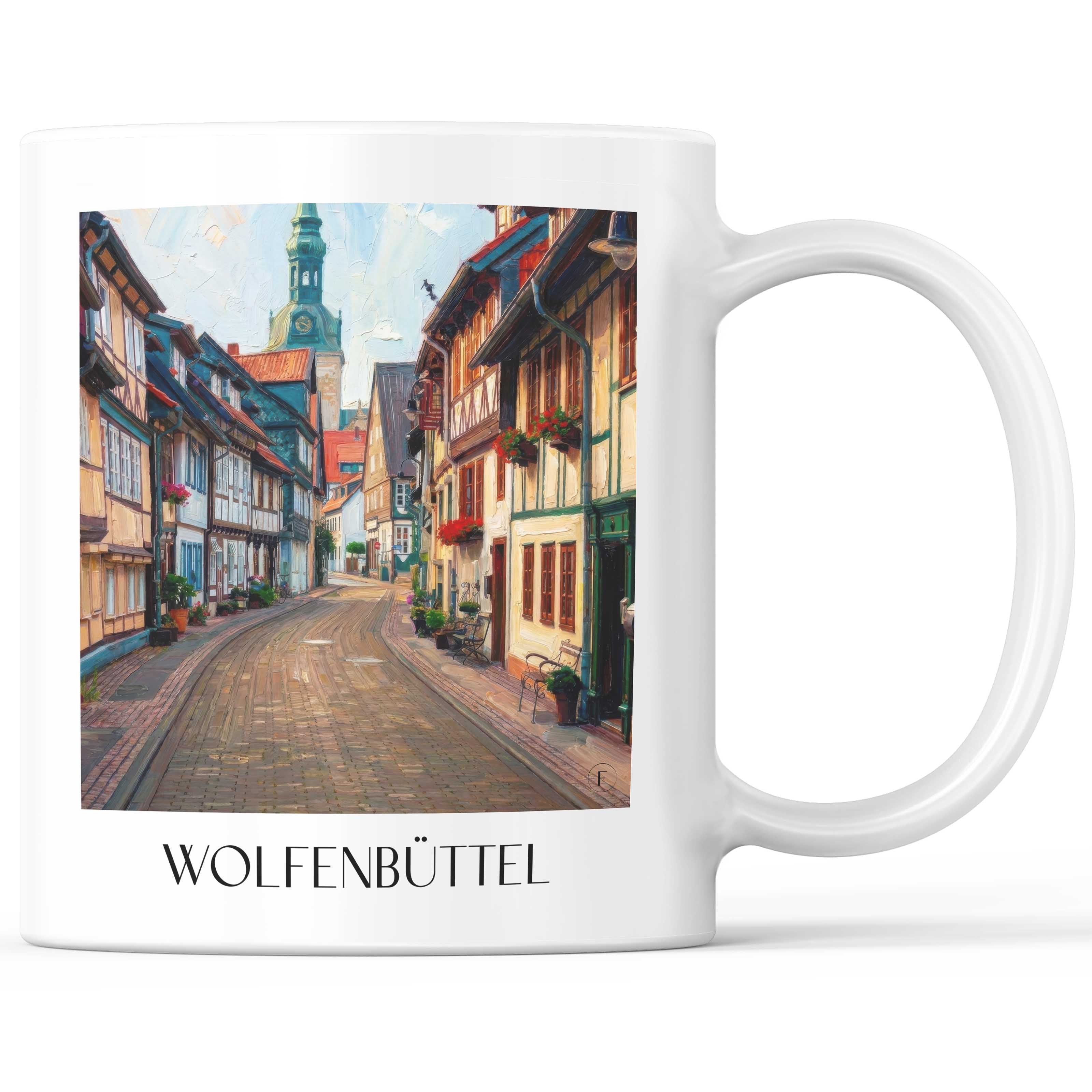 Wolfenbüttel Kaffeebecher - Niedersachsen - Deutschland Becher - Kaffeetasse im Ölgemälde Stil