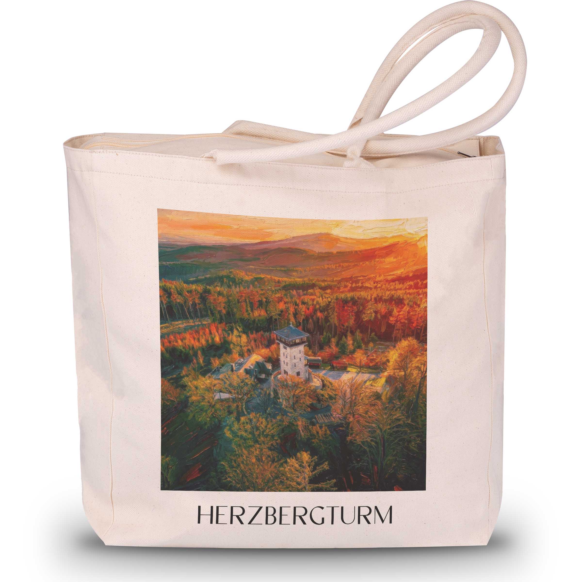 herzbergturm-bad-homburg-deutschland-einkaufstasche-oil-painting-oelgemaelde
