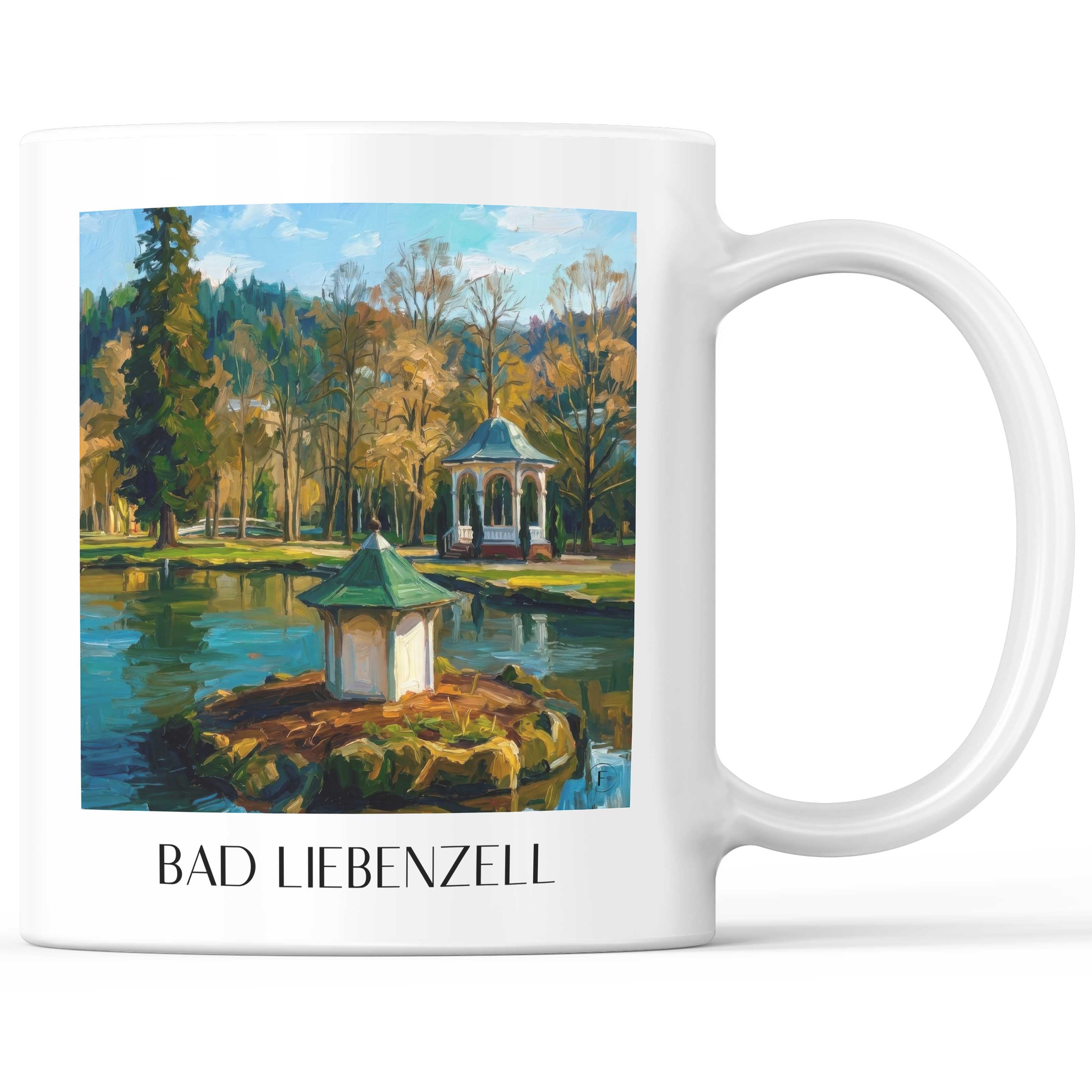Bad Liebenzell Kaffeebecher - Nordschwarzwald - Deutschland Becher - Kaffeetasse im Ölgemälde Stil