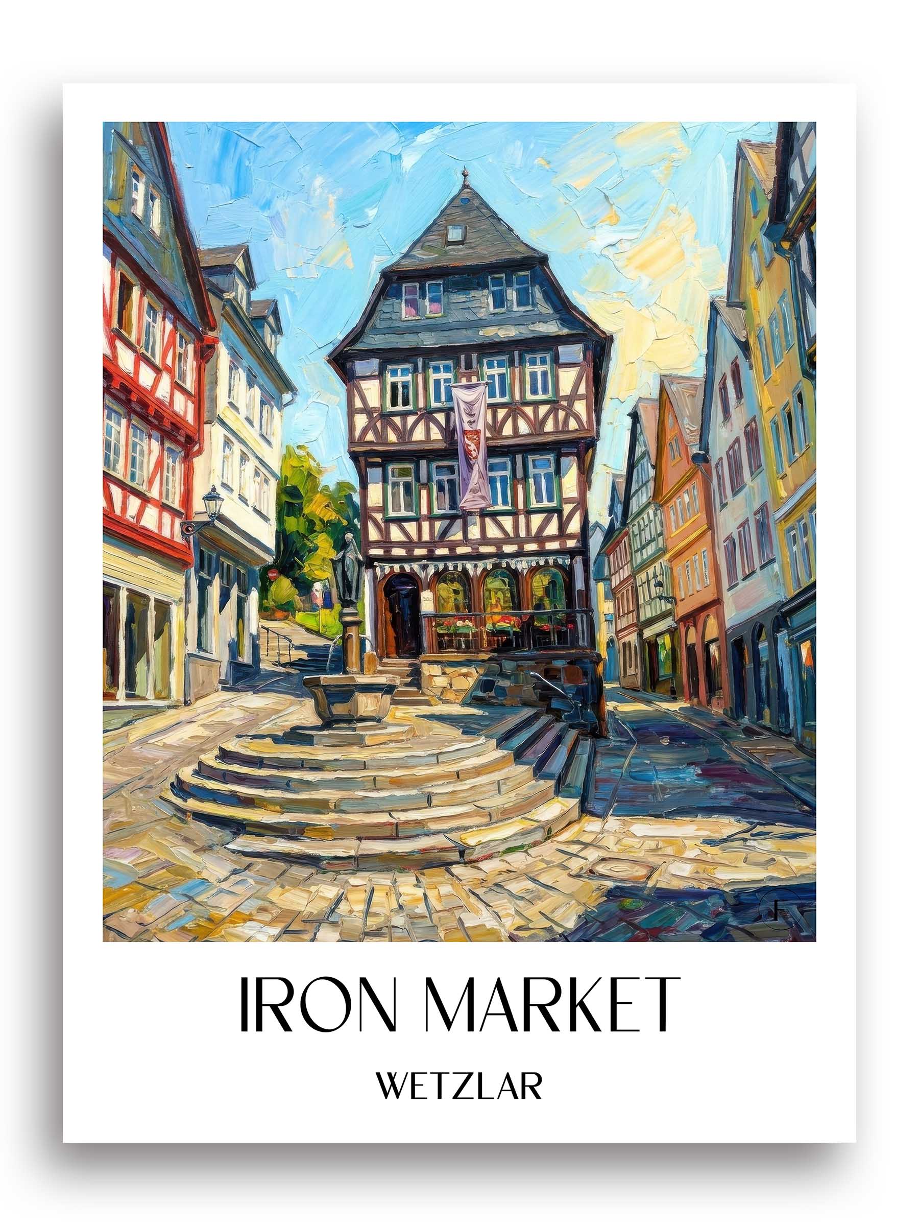 Eisenmarkt Poster - Wetzlar - Deutschland Kunstdruck - Ölgemälde von A4 bis A1