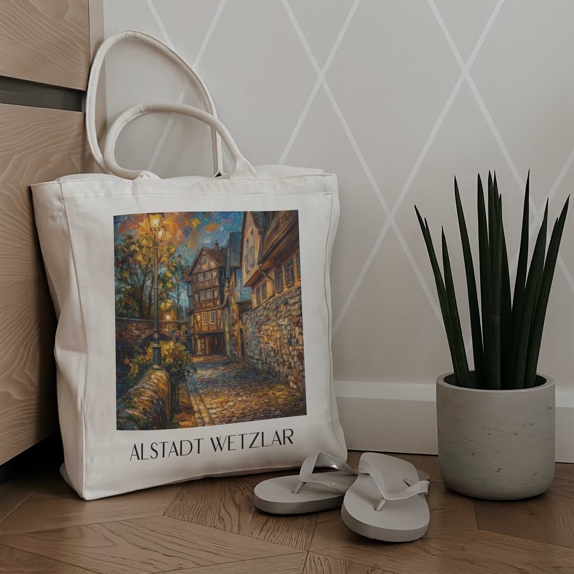 alstadt-wetzlar-deutschland-einkaufstasche-oil-painting-oelgemaelde