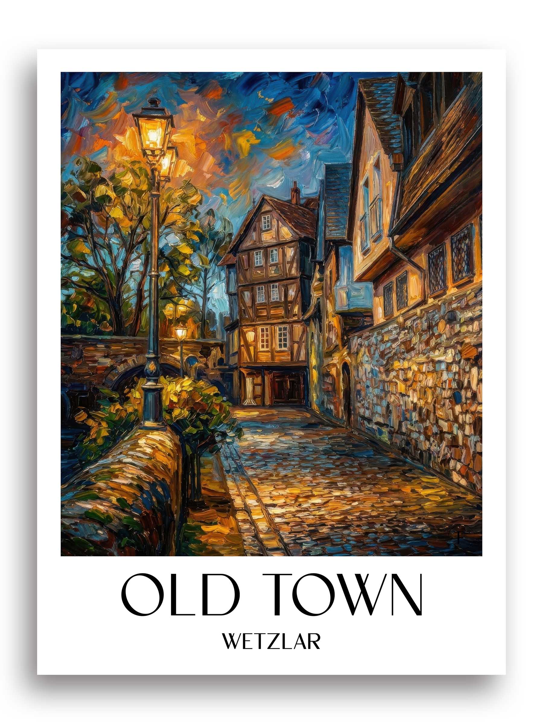 Alstadt Poster - Wetzlar - Deutschland Kunstdruck - Ölgemälde von A4 bis A1