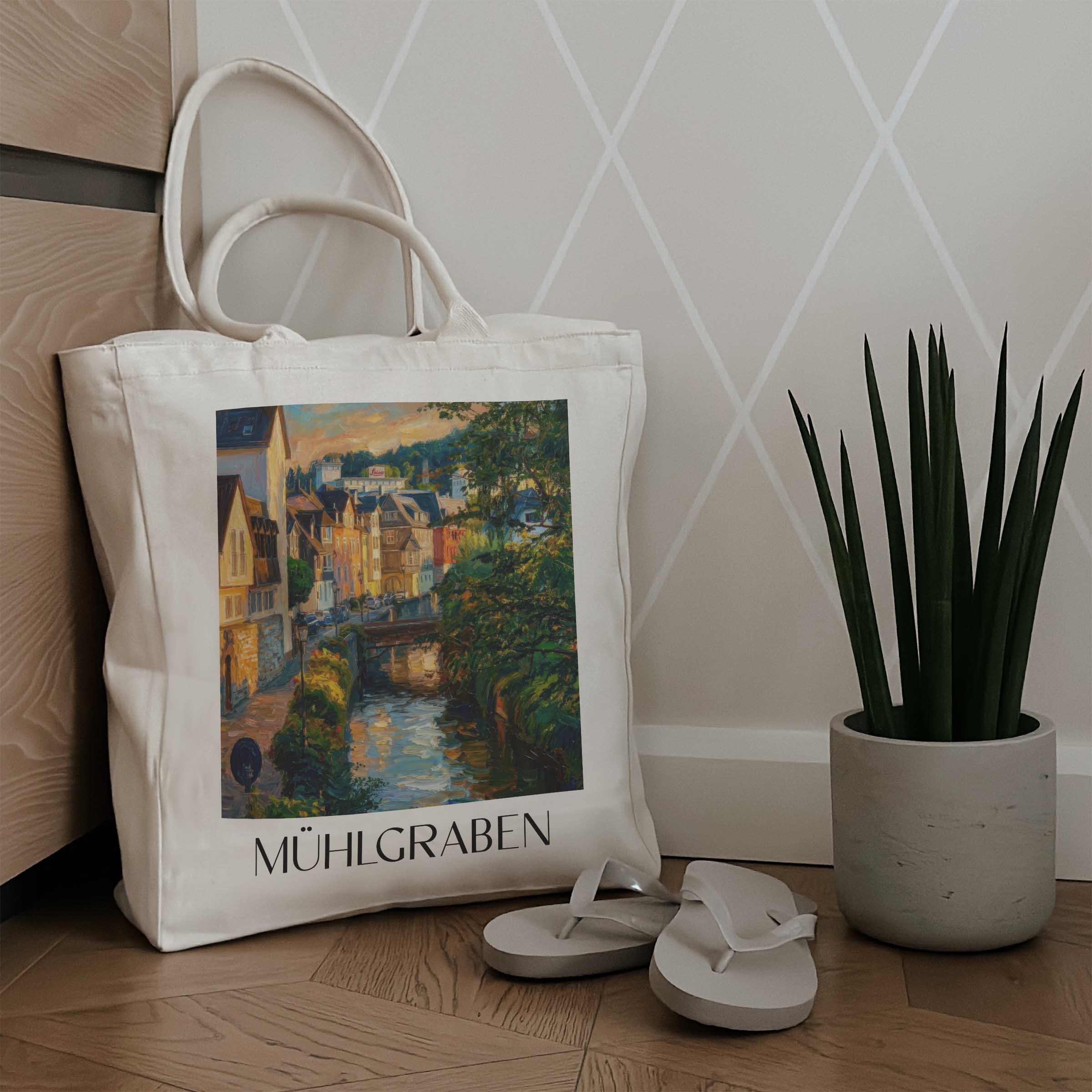 mühlgraben-wetzlar-deutschland-einkaufstasche-oil-painting-oelgemaelde