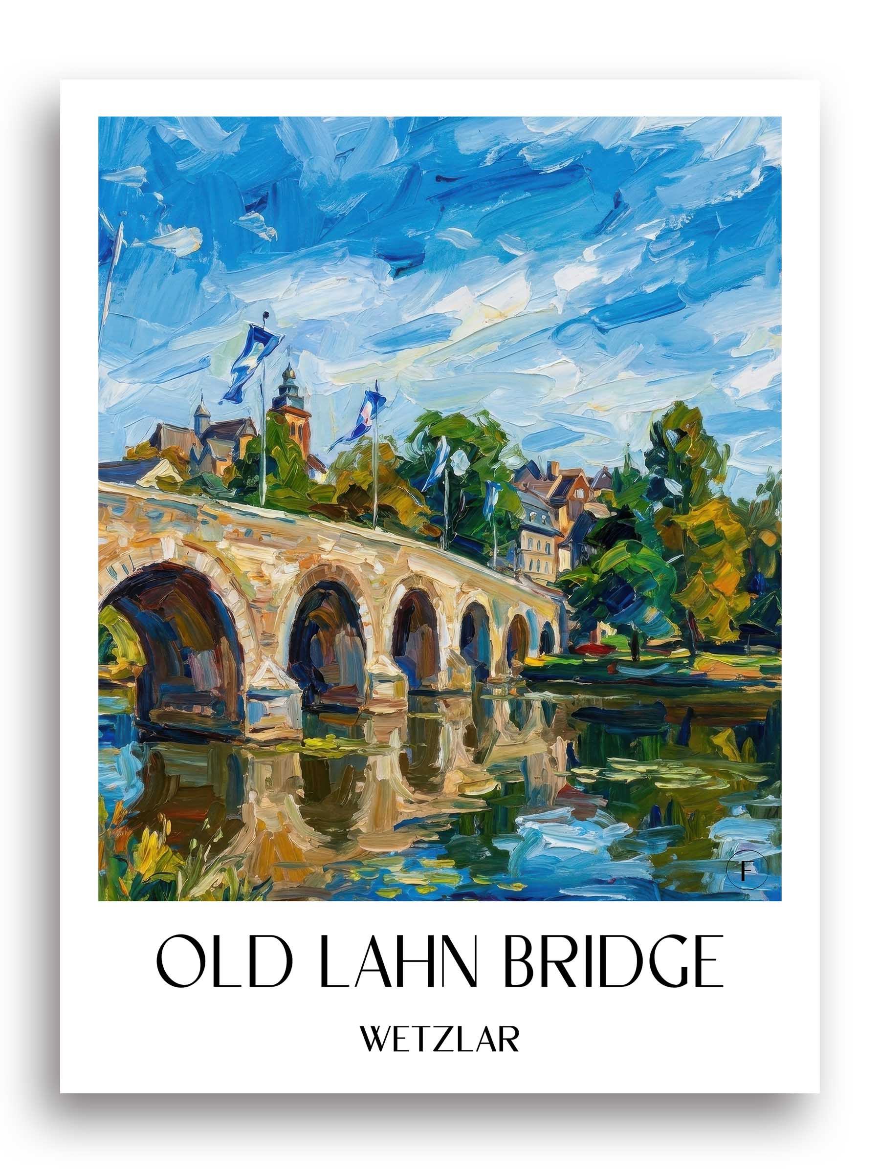 Alte Lahnbrücke Poster - Wetzlar - Deutschland Kunstdruck - Ölgemälde von A4 bis A1