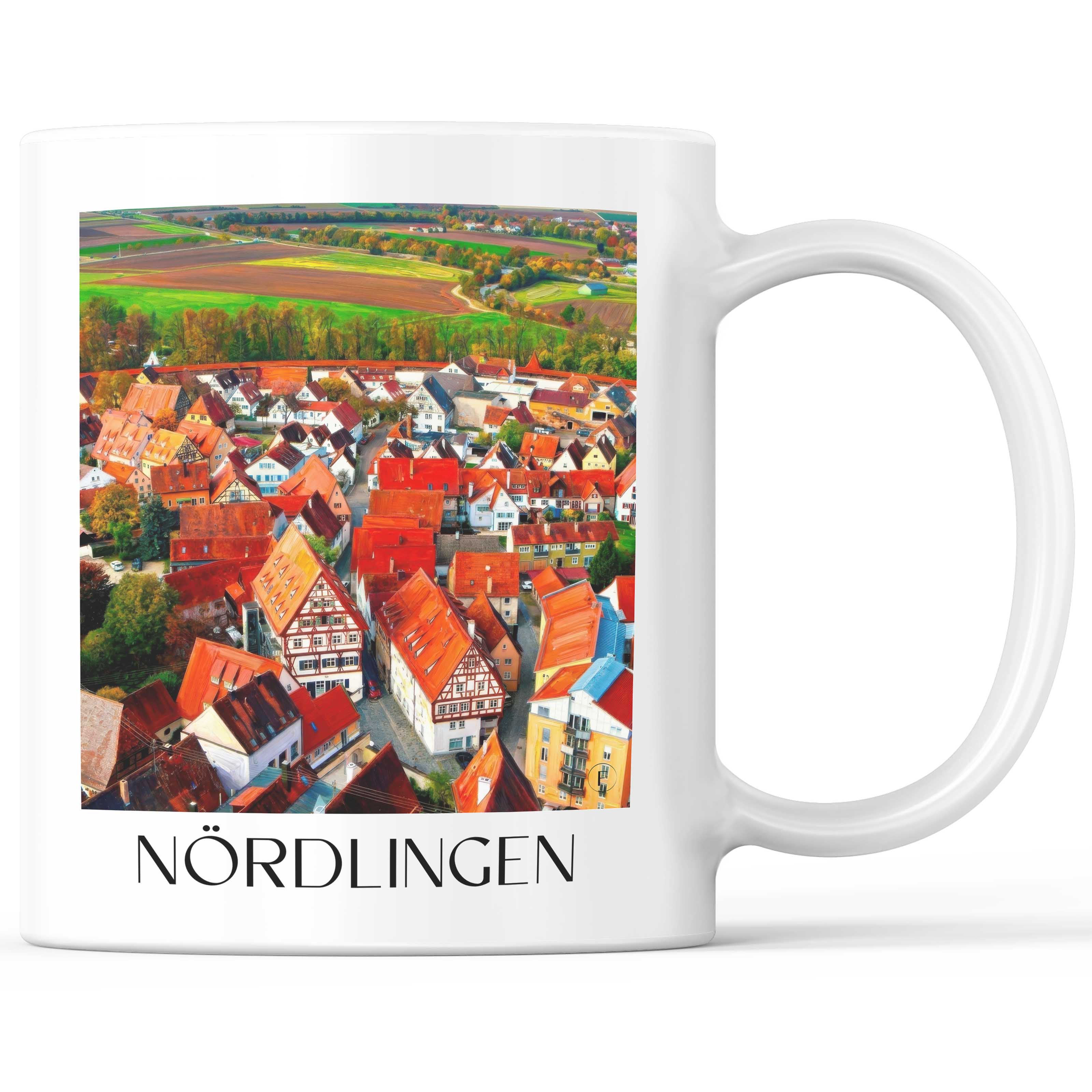 Nördlingen Kaffeebecher - Bayern - Deutschland Becher - Kaffeetasse im Ölgemälde Stil