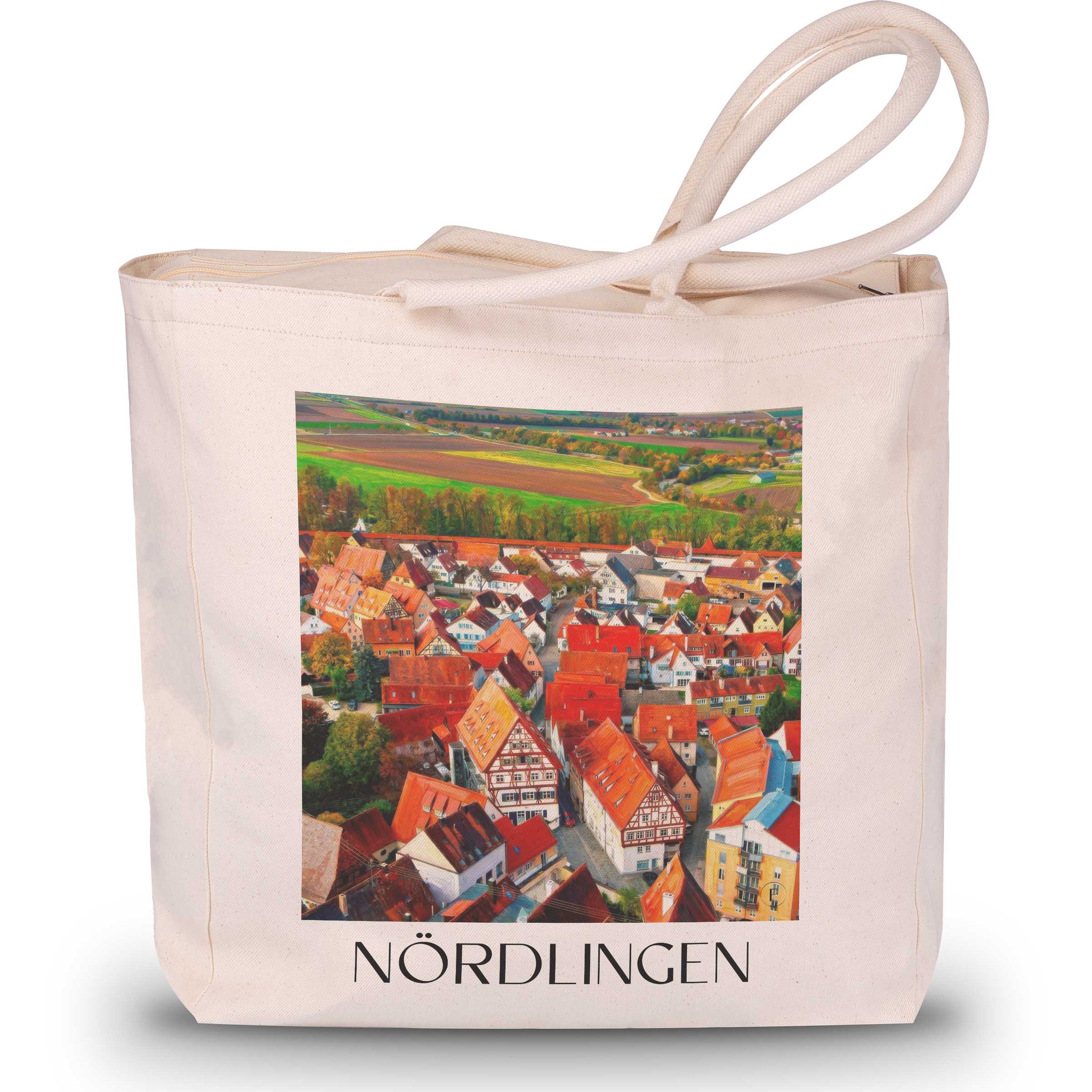 Nördlingen Shopping Tasche - Bayern - Deutschland Tote Bag - Einkaufstasche im Ölgemälde Stil