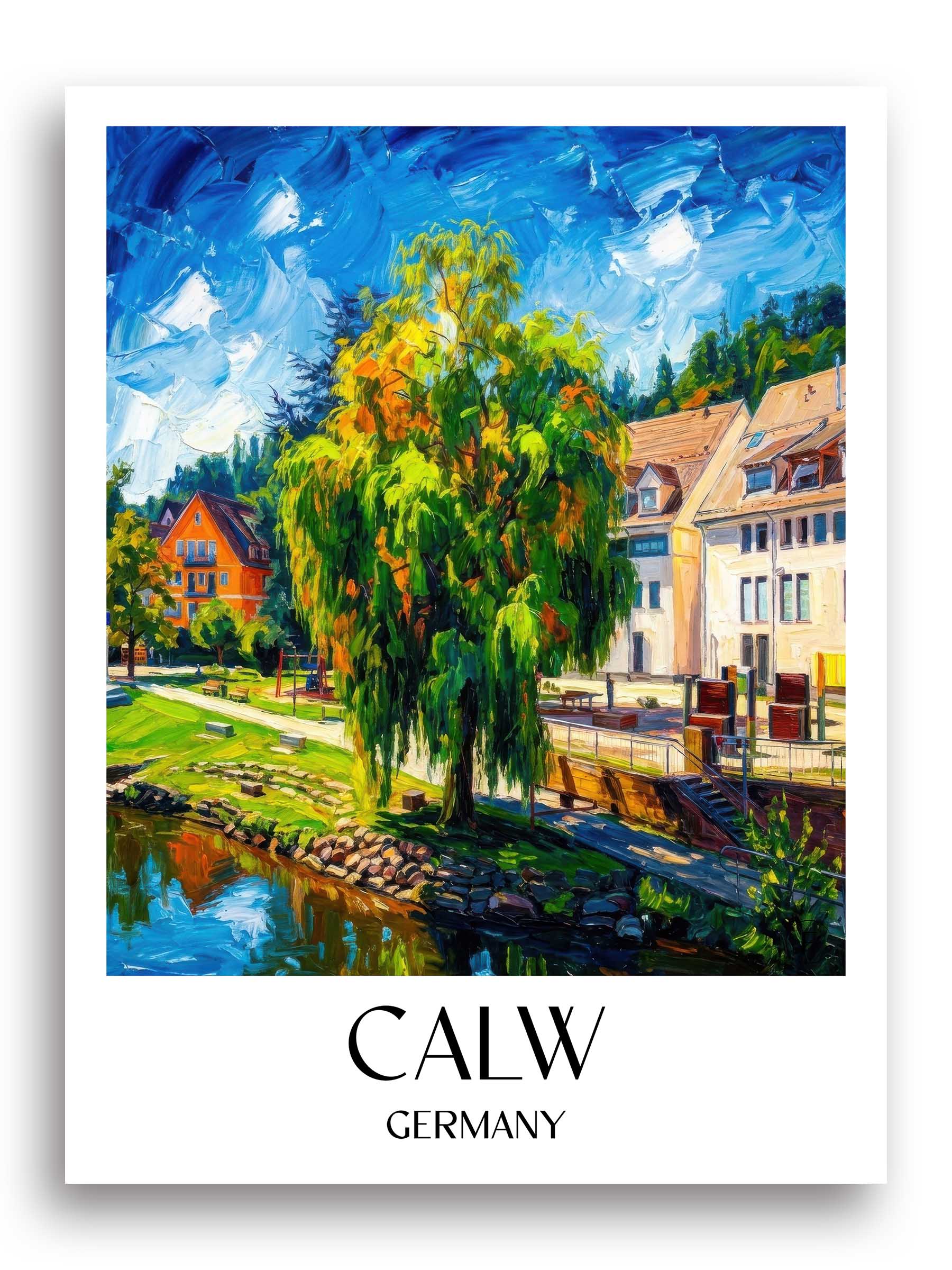Calw Poster - Nordschwarzwald - Deutschland Kunstdruck - Ölgemälde von A4 bis A1
