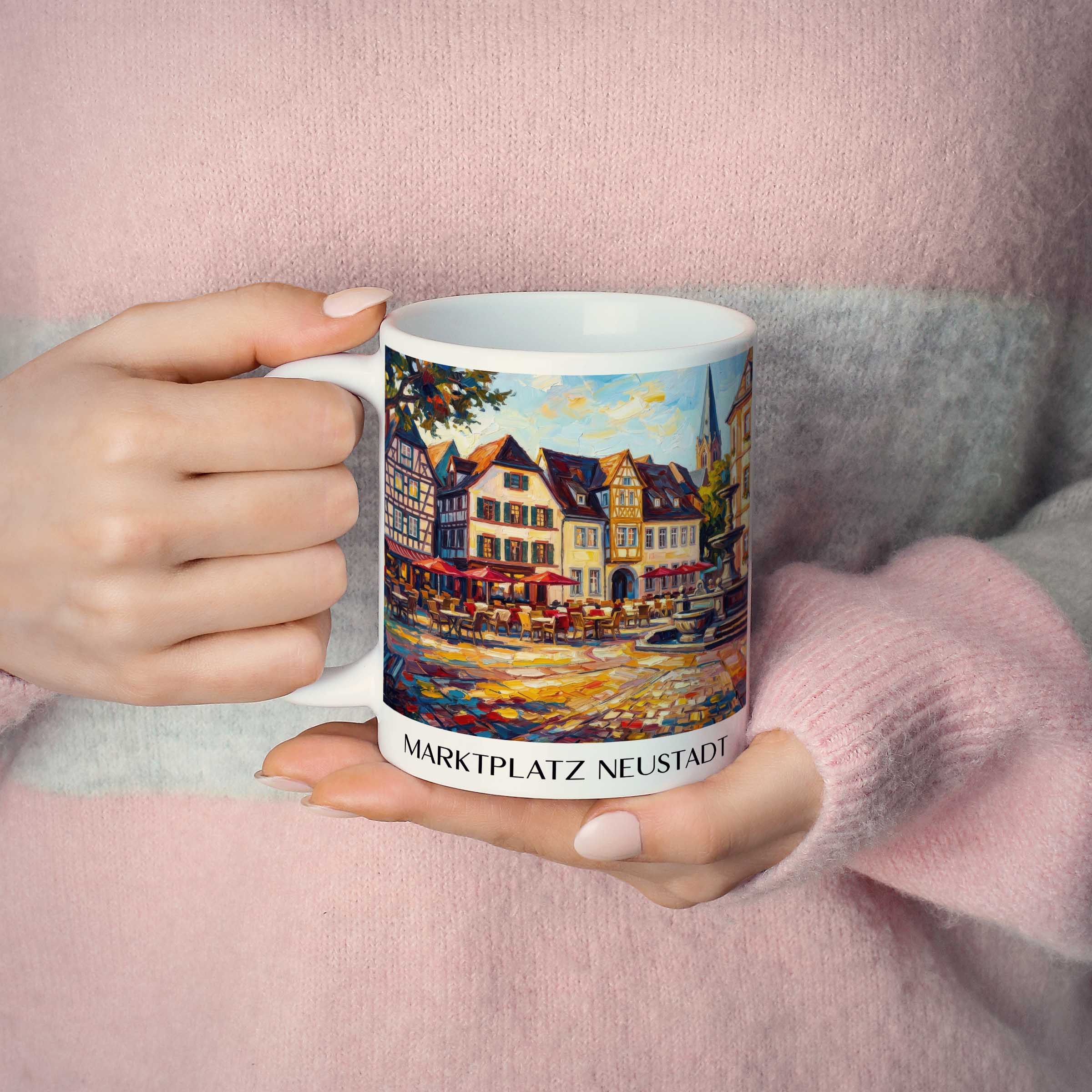 marktplatz-neustadt-an-der-weinstraße-deutschland-kaffeebecher-oil-painting-oelgemaelde