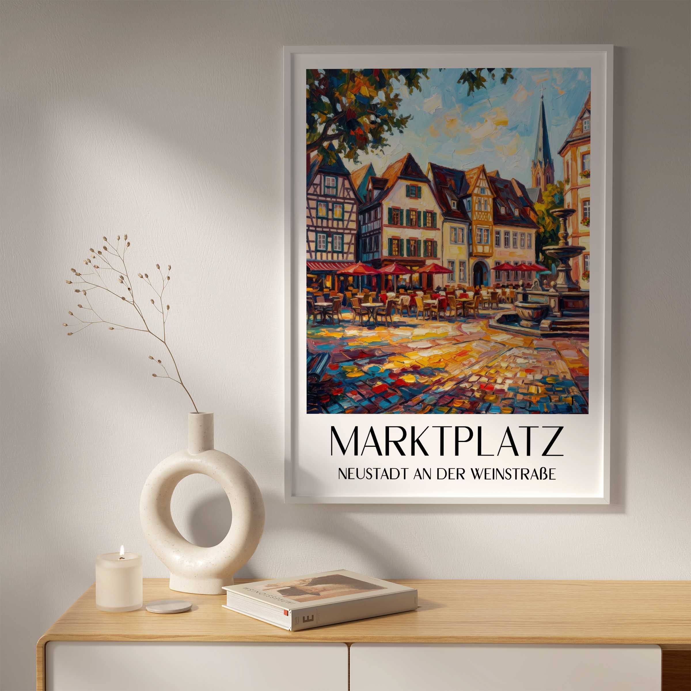 marktplatz-neustadt-an-der-weinstraße-deutschland-poster-oil-painting-oelgemaelde