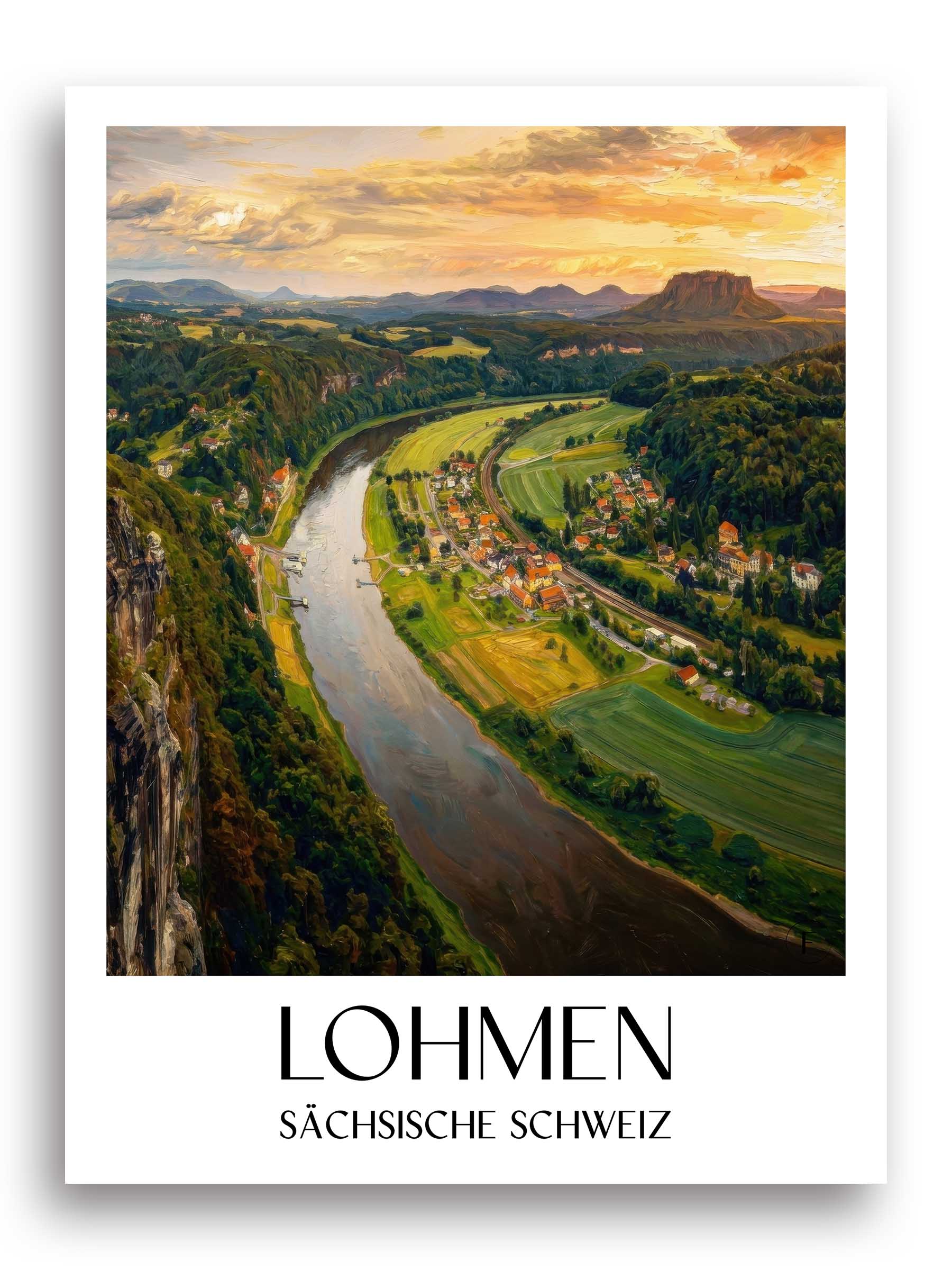 lohmen-sächsische-schweiz-deutschland-poster-oil-painting-oelgemaelde