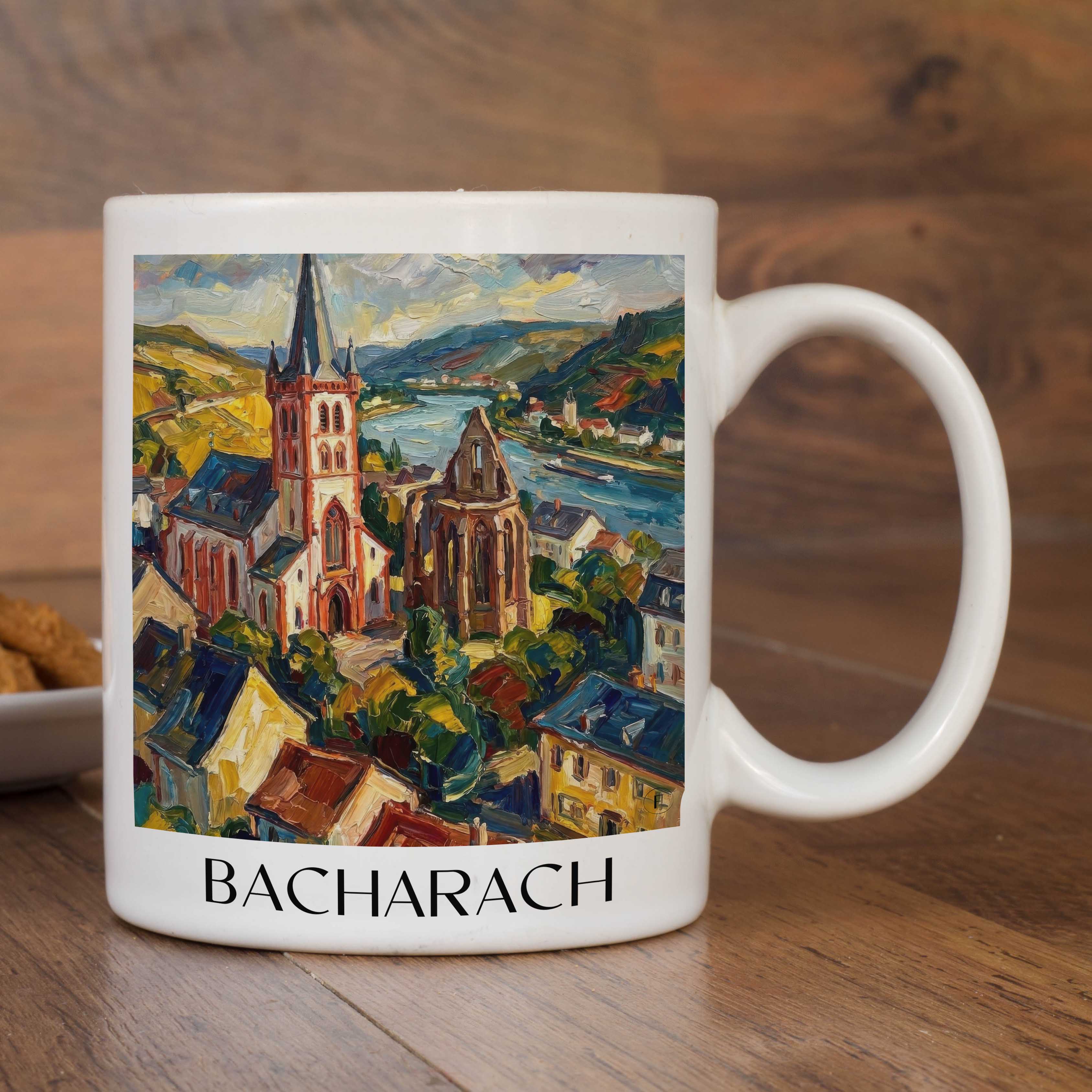 bacharach-mittelrhein-deutschland-kaffeebecher-oil-painting-oelgemaelde