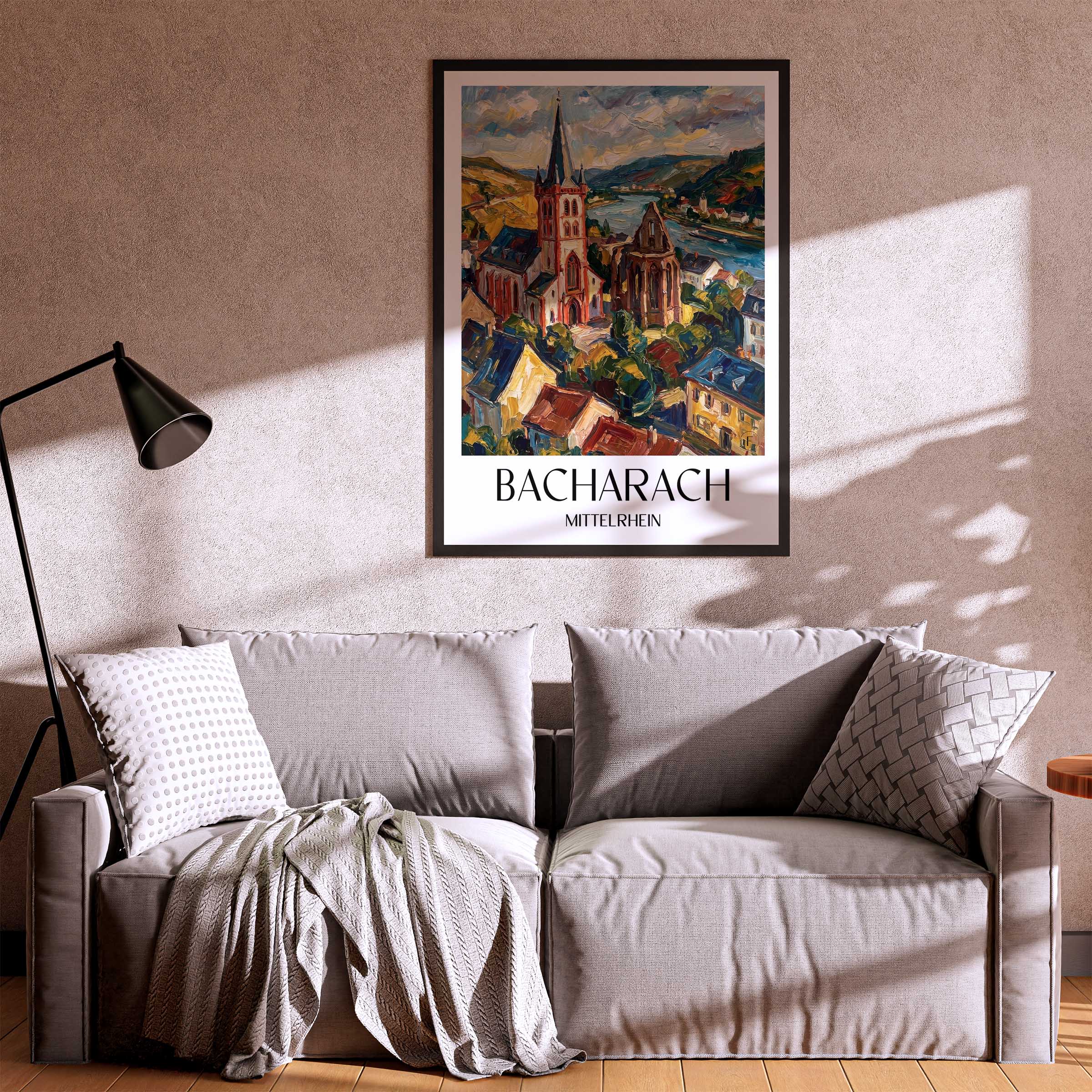 bacharach-mittelrhein-deutschland-poster-oil-painting-oelgemaelde