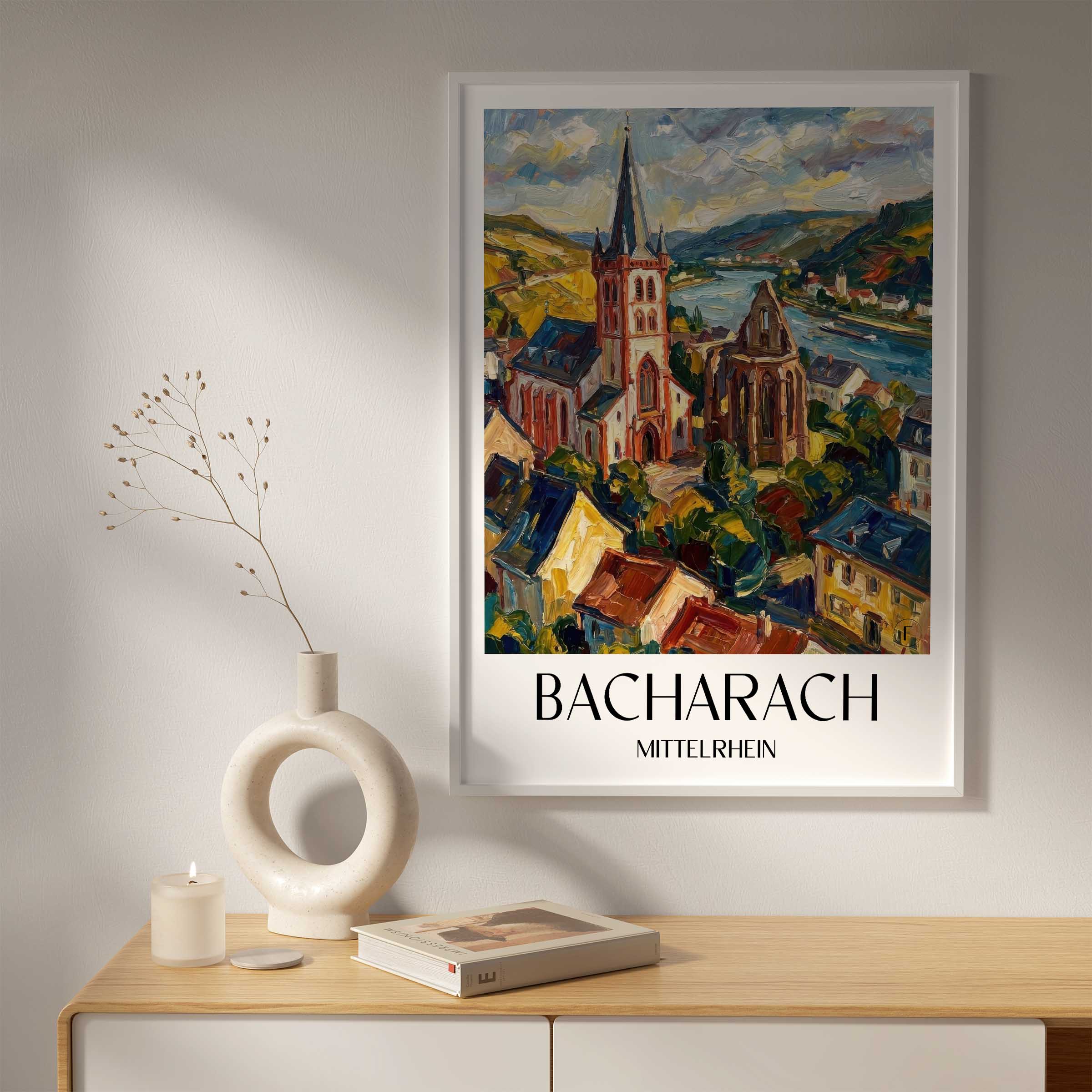 bacharach-mittelrhein-deutschland-poster-oil-painting-oelgemaelde