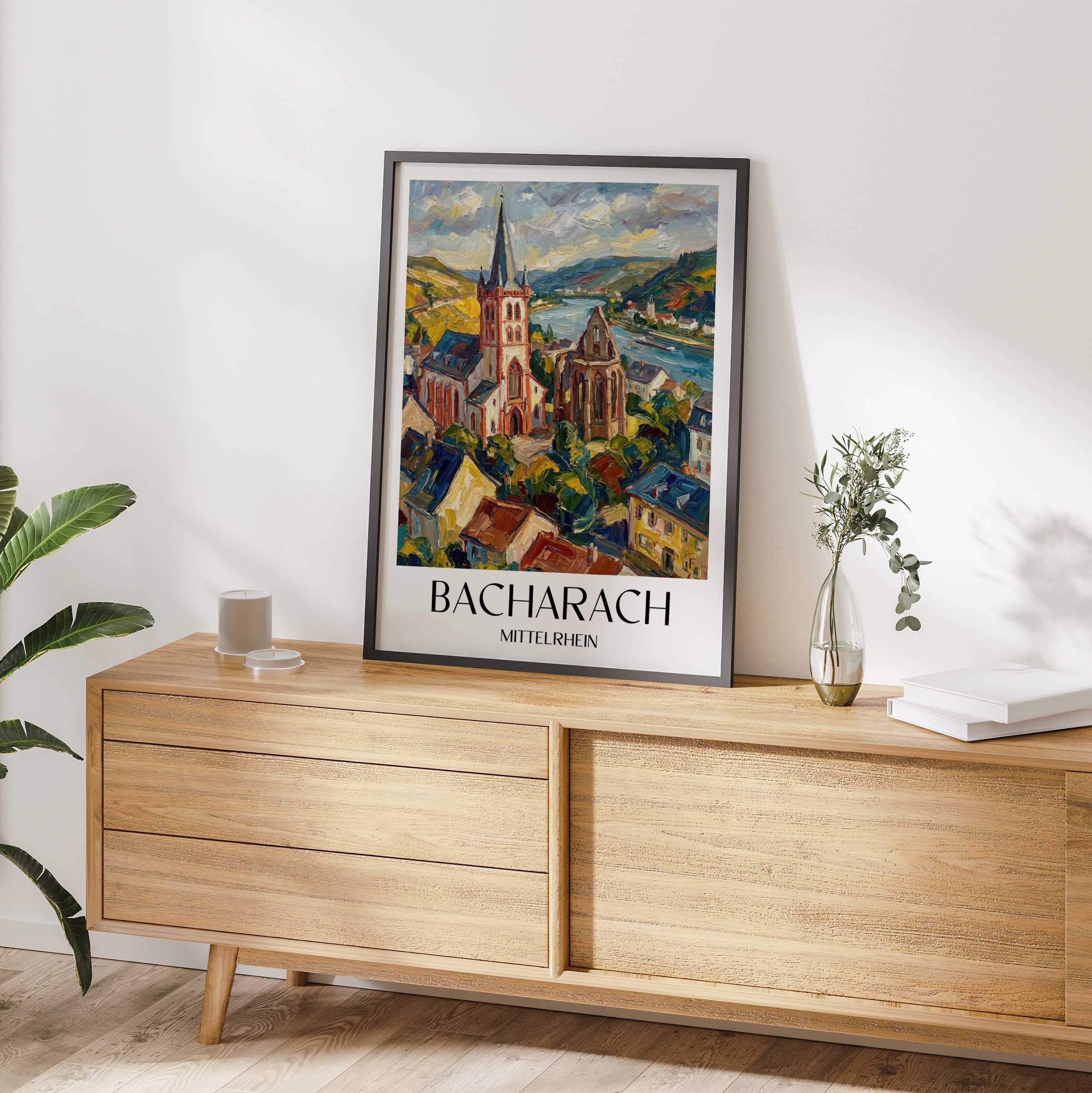 bacharach-mittelrhein-deutschland-poster-oil-painting-oelgemaelde