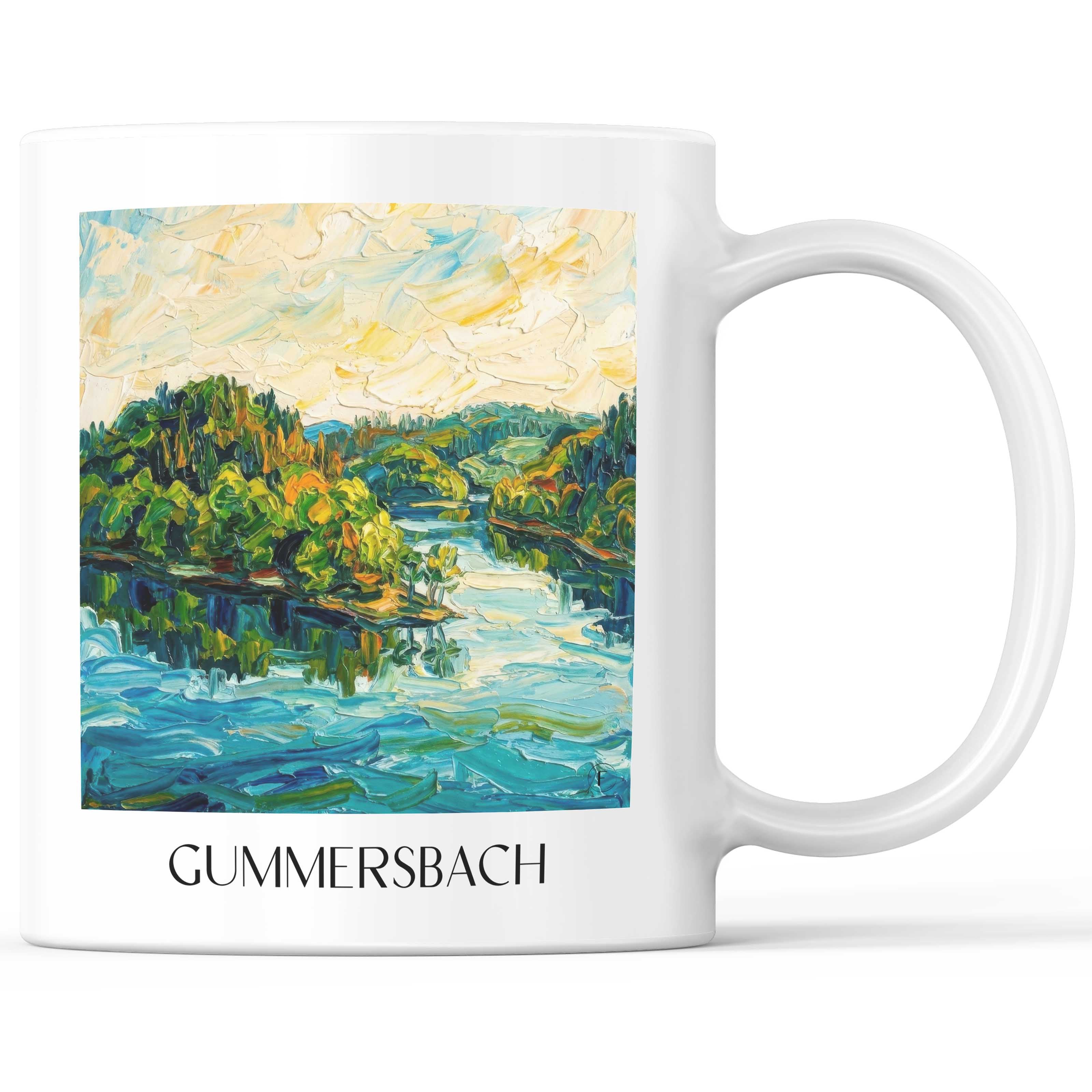 Gummersbach Kaffeebecher - Bergisches Land - Deutschland Becher - Kaffeetasse im Ölgemälde Stil