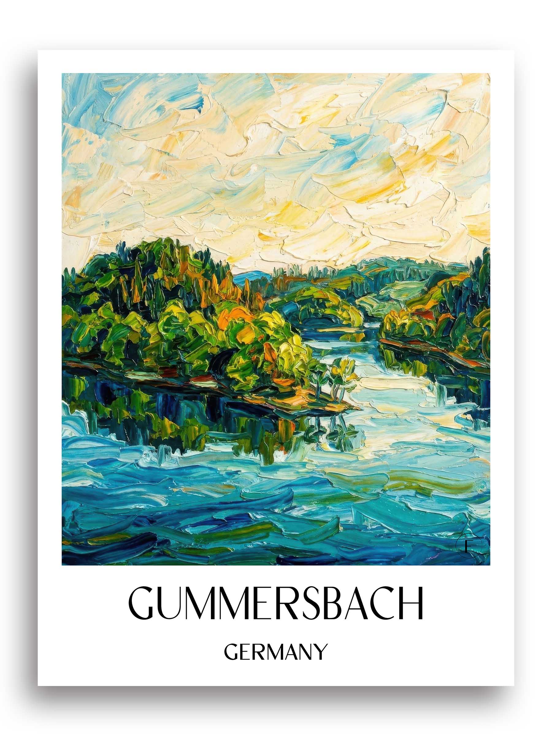 Gummersbach Poster - Bergisches Land - Deutschland Kunstdruck - Ölgemälde von A4 bis A1