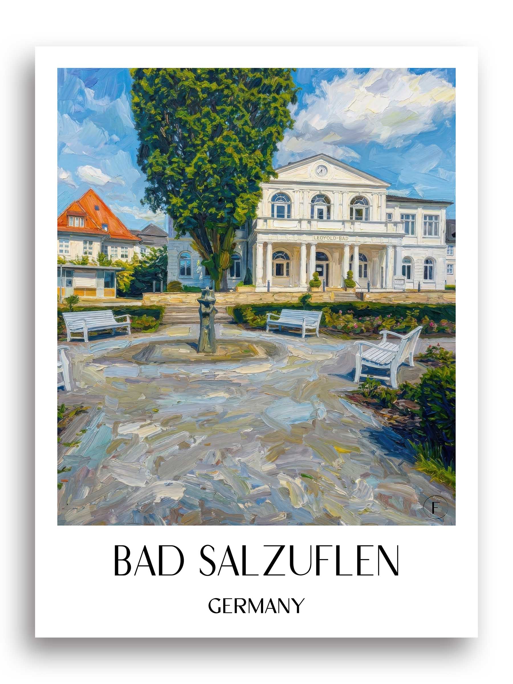 Bad Salzuflen Poster - Ostwestfalen - Deutschland Kunstdruck - Ölgemälde von A4 bis A1