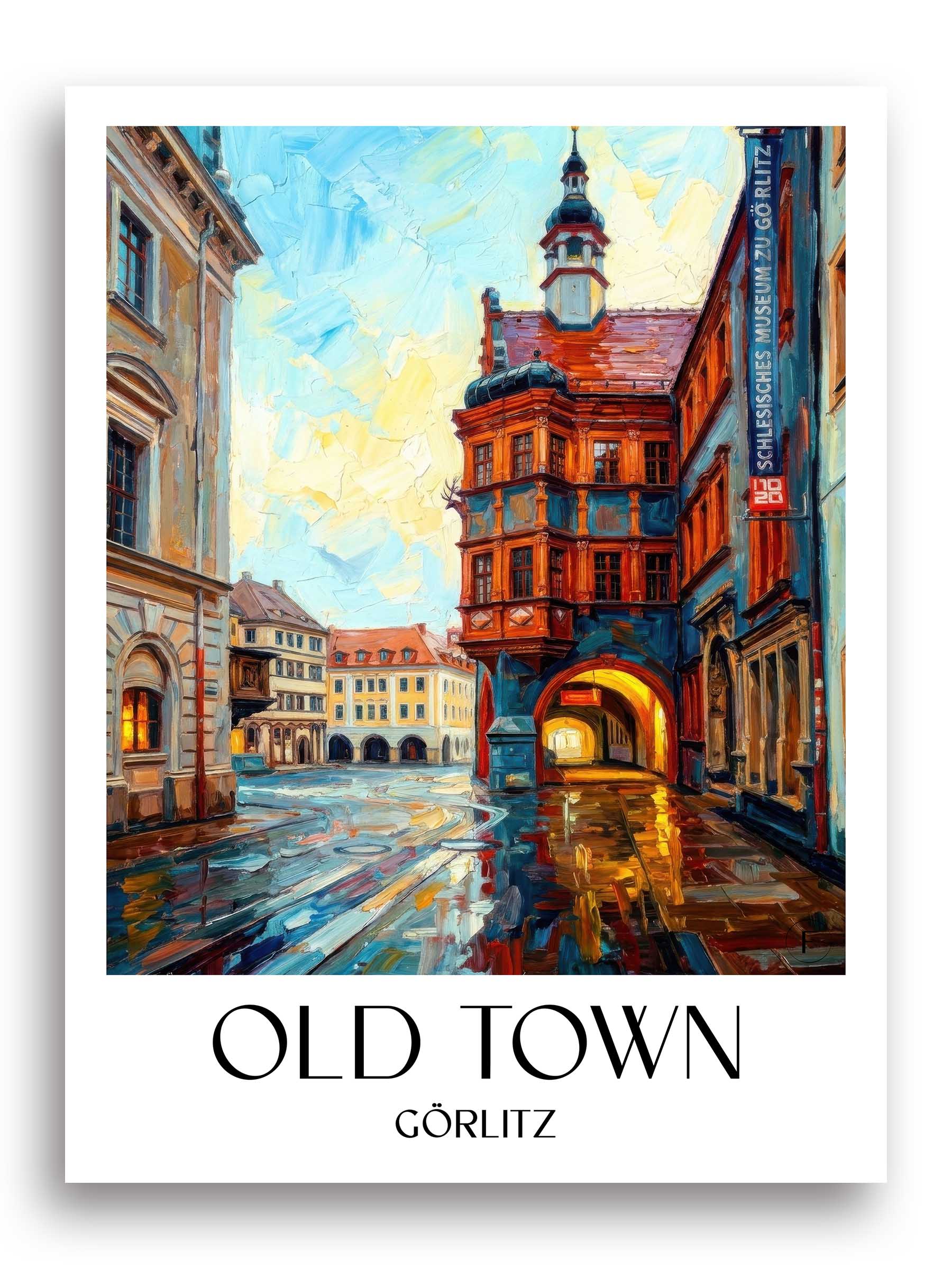Altstadt Poster - Görlitz - Deutschland Kunstdruck - Ölgemälde von A4 bis A1