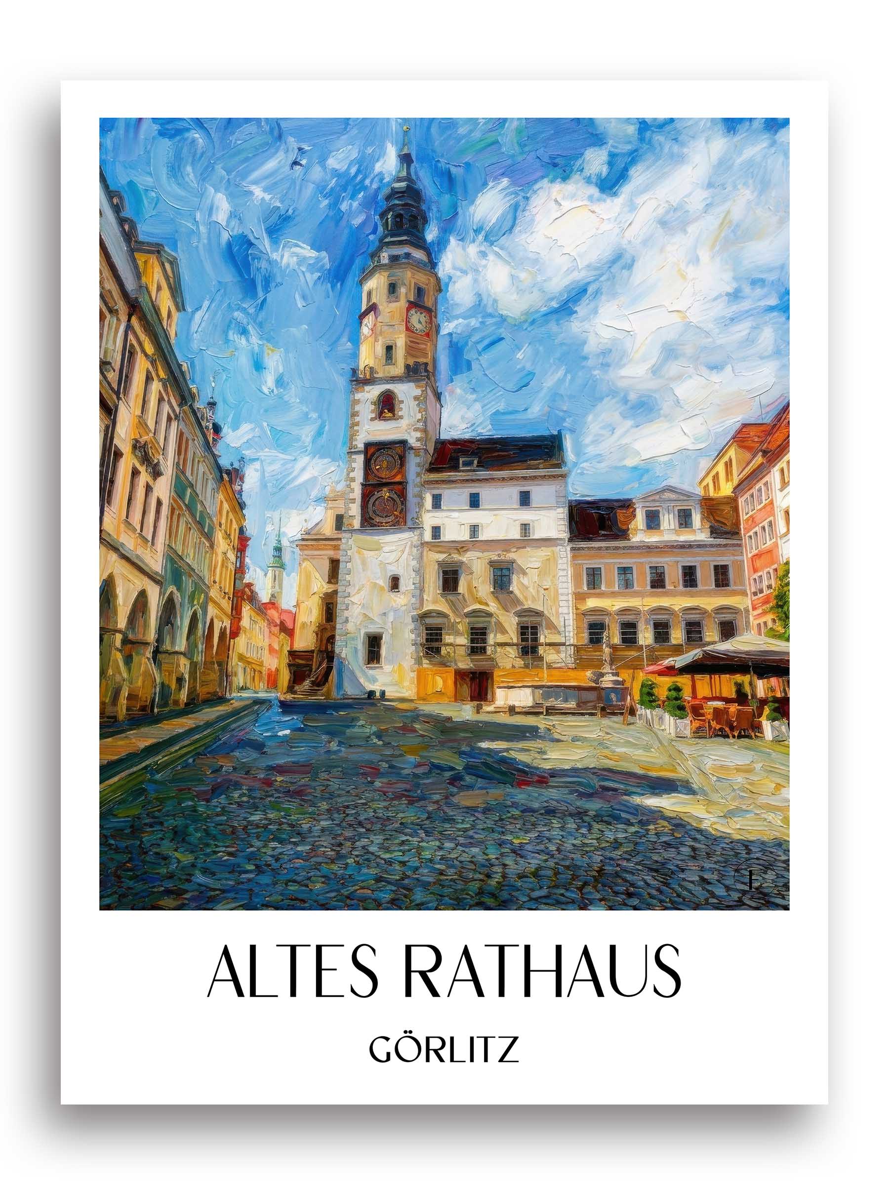 altes-rathaus-görlitz-deutschland-poster-oil-painting-oelgemaelde