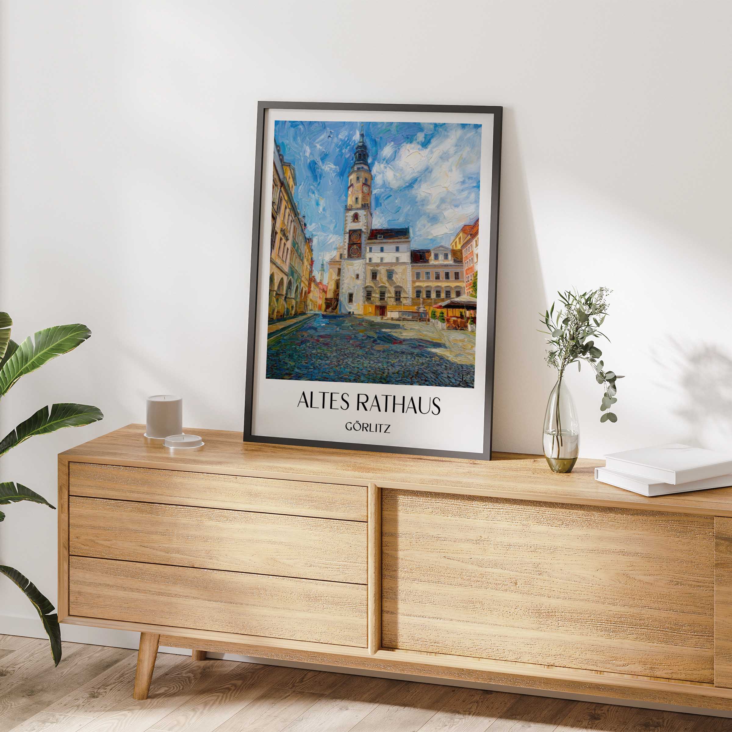 altes-rathaus-görlitz-deutschland-poster-oil-painting-oelgemaelde