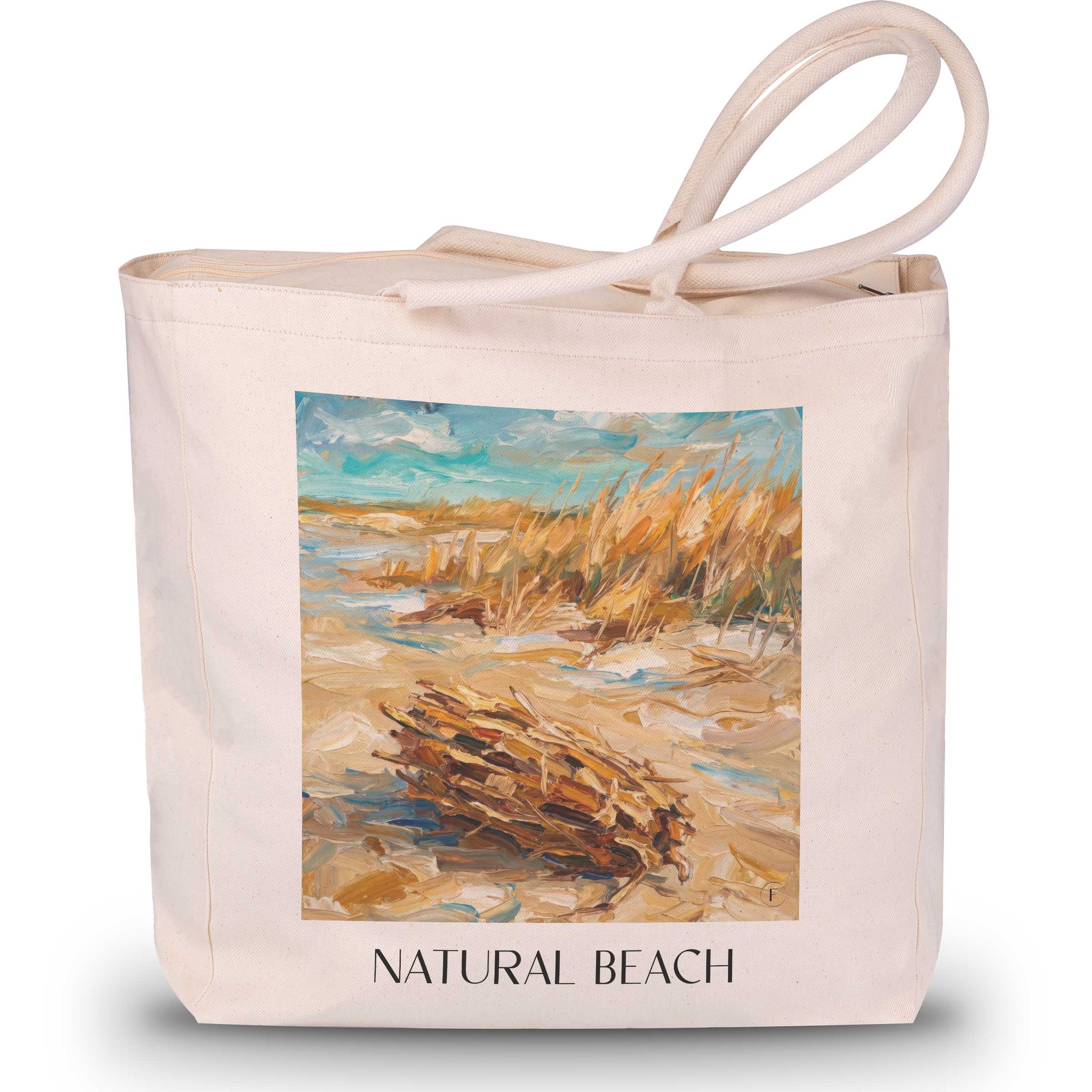 Naturstrand Shopping Tasche - Emden - Deutschland Tote Bag - Einkaufstasche im Ölgemälde Stil